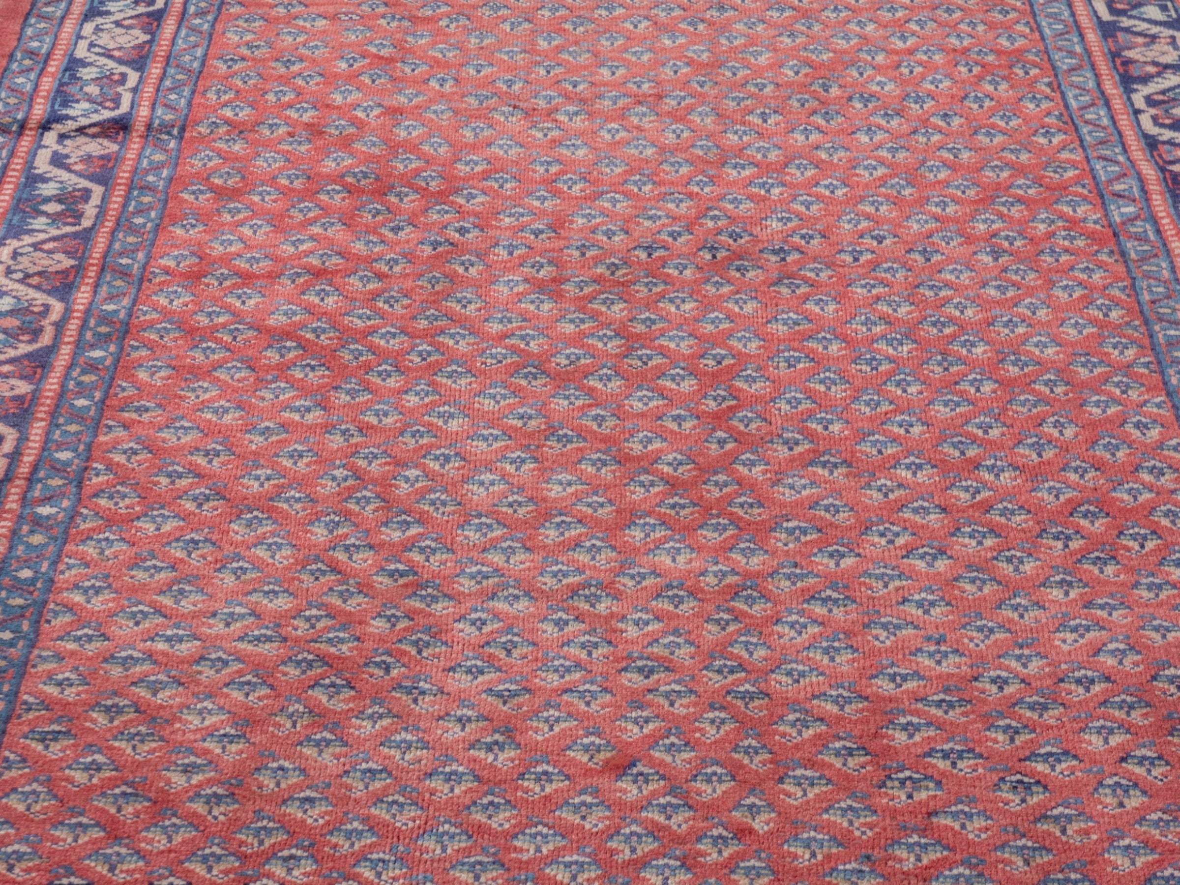 Persian Arak area rug in deep red and navy, view 7 of 20