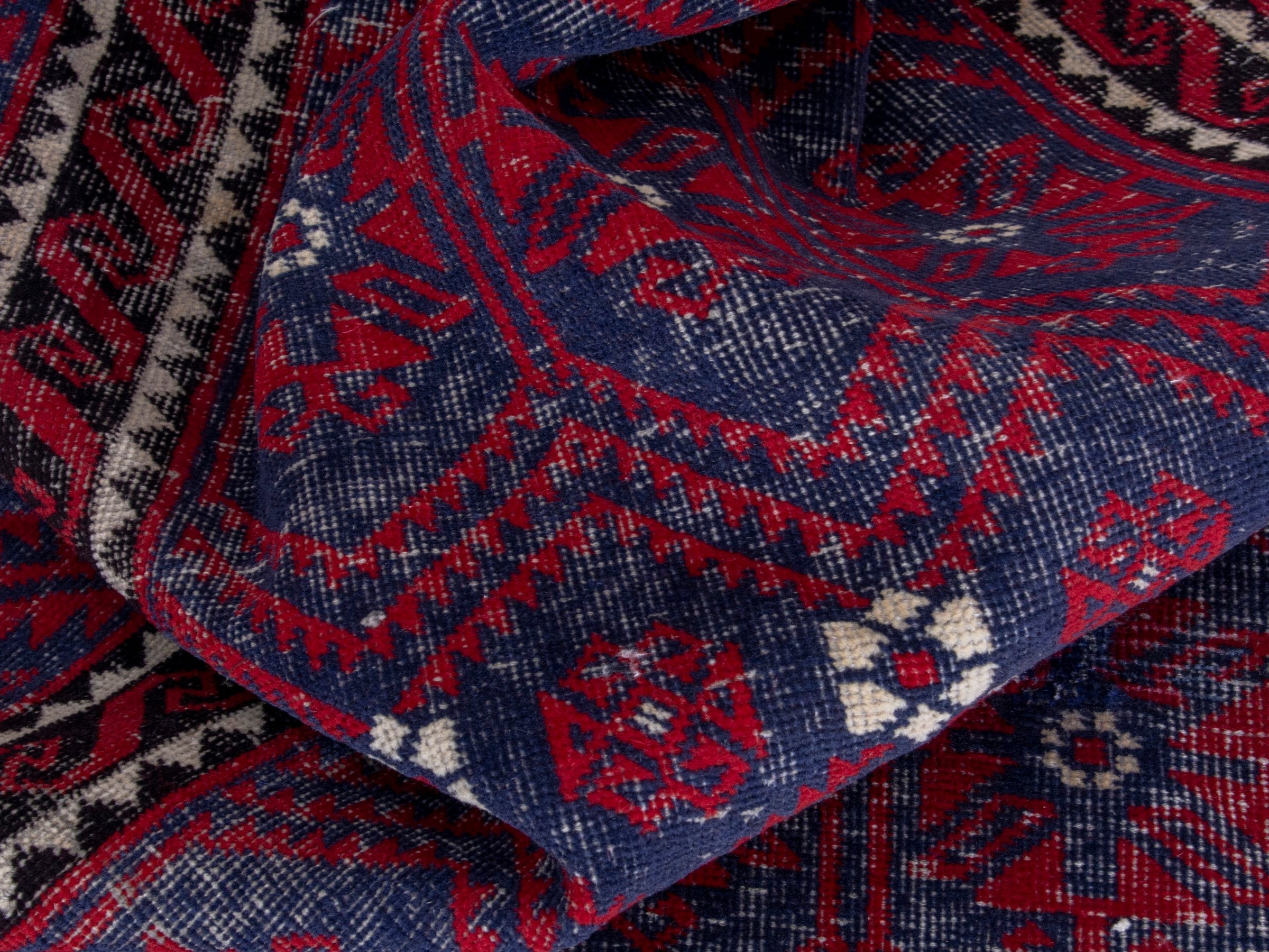 Persian Baluch area rug in burgundy and deep red, view 15 of 19