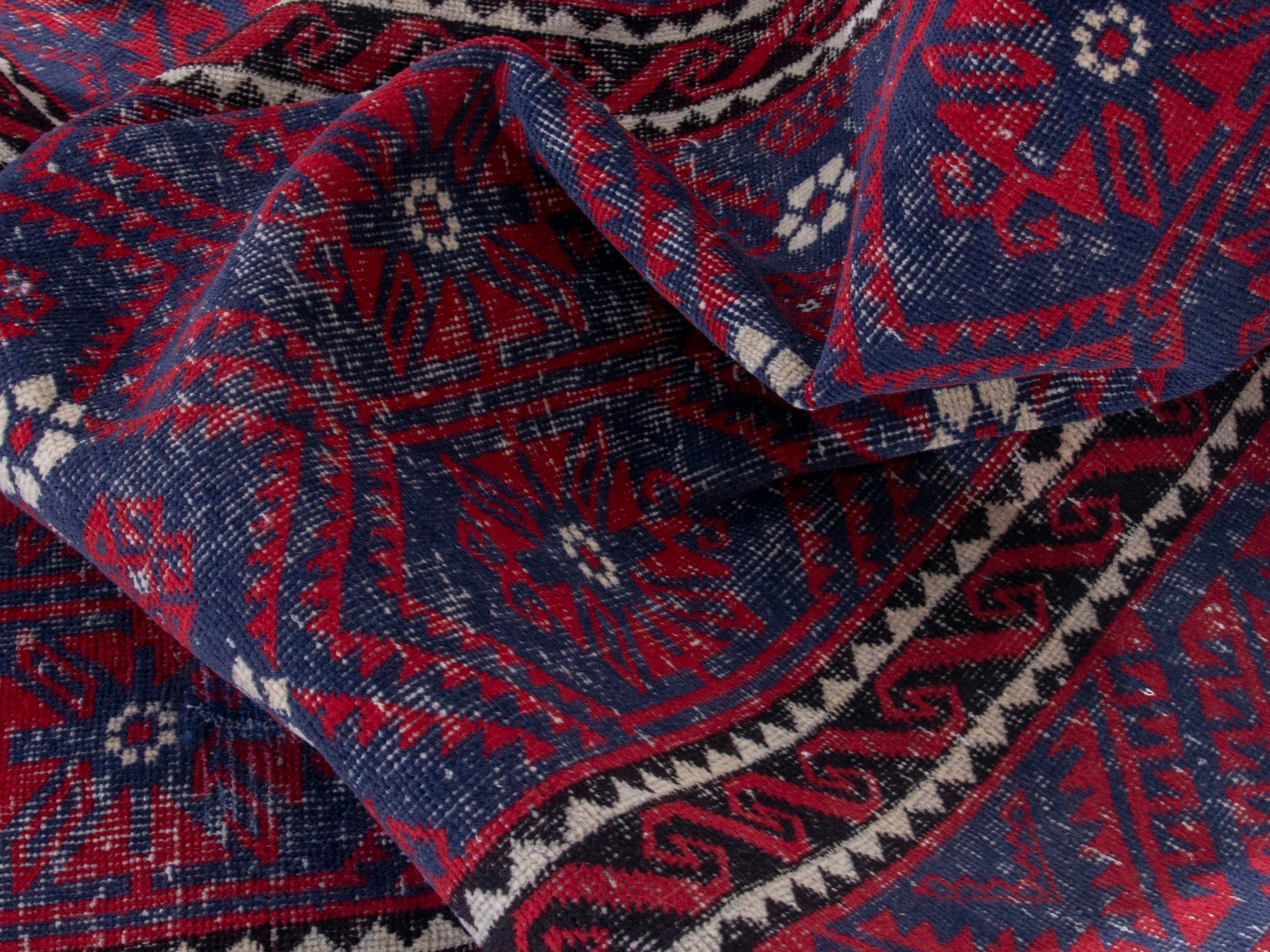 Persian Baluch area rug in burgundy and deep red, view 16 of 19