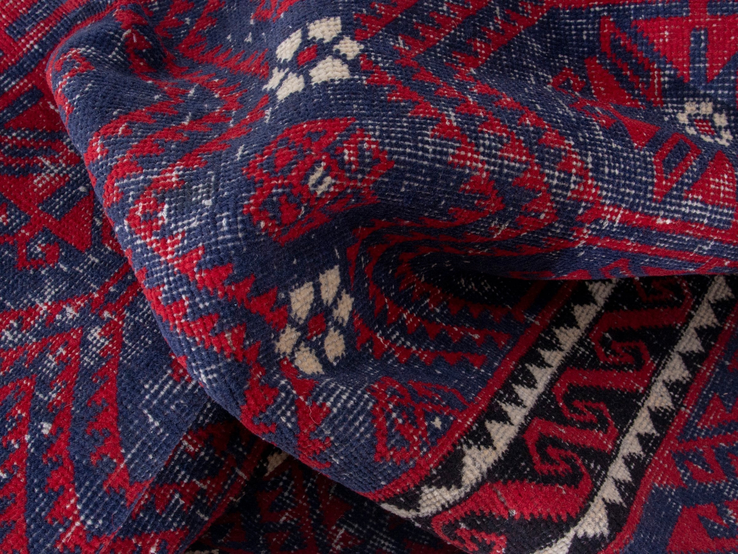 Persian Baluch area rug in burgundy and deep red, view 17 of 19