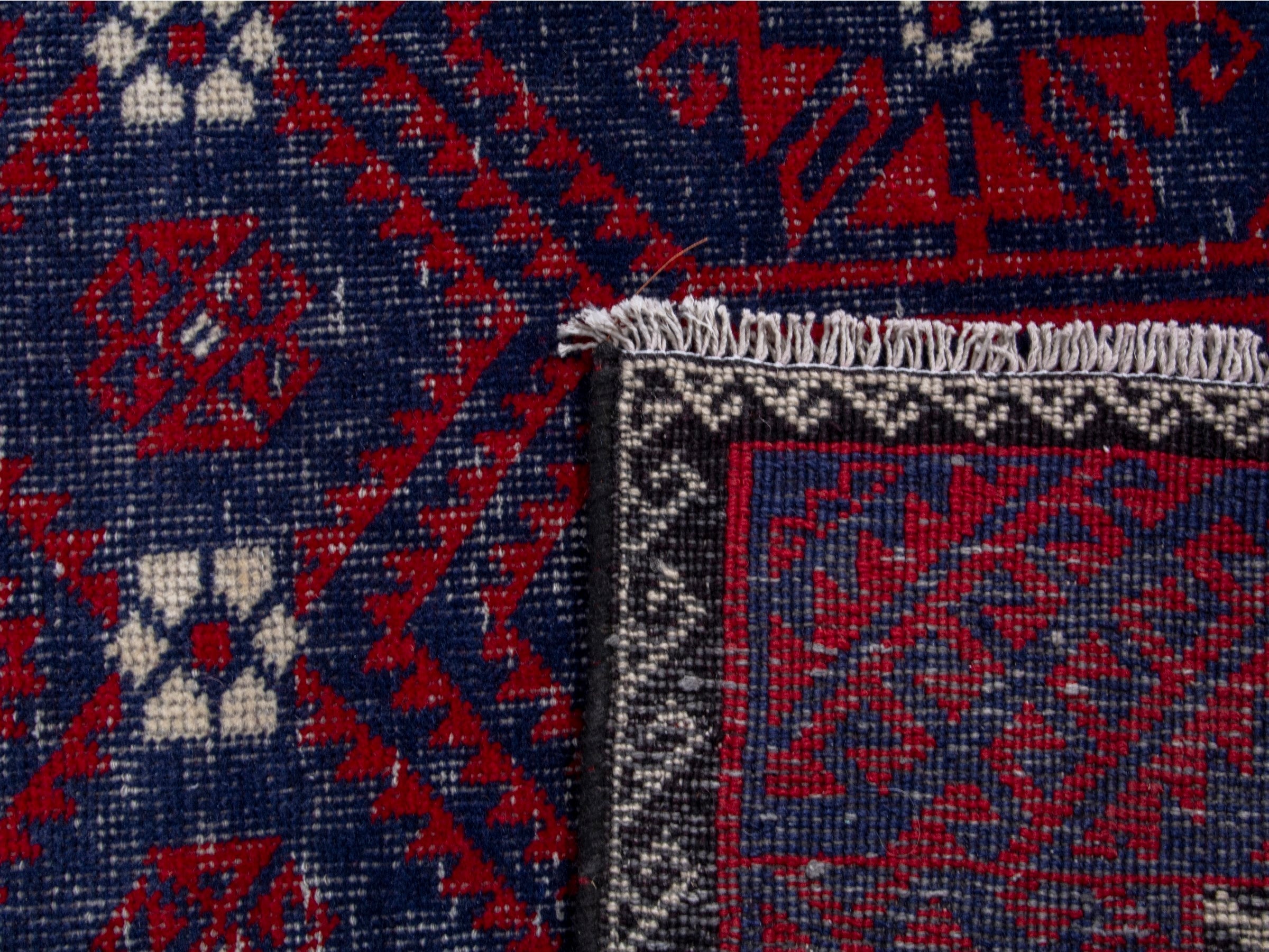 Persian Baluch area rug in burgundy and deep red, view 19 of 19