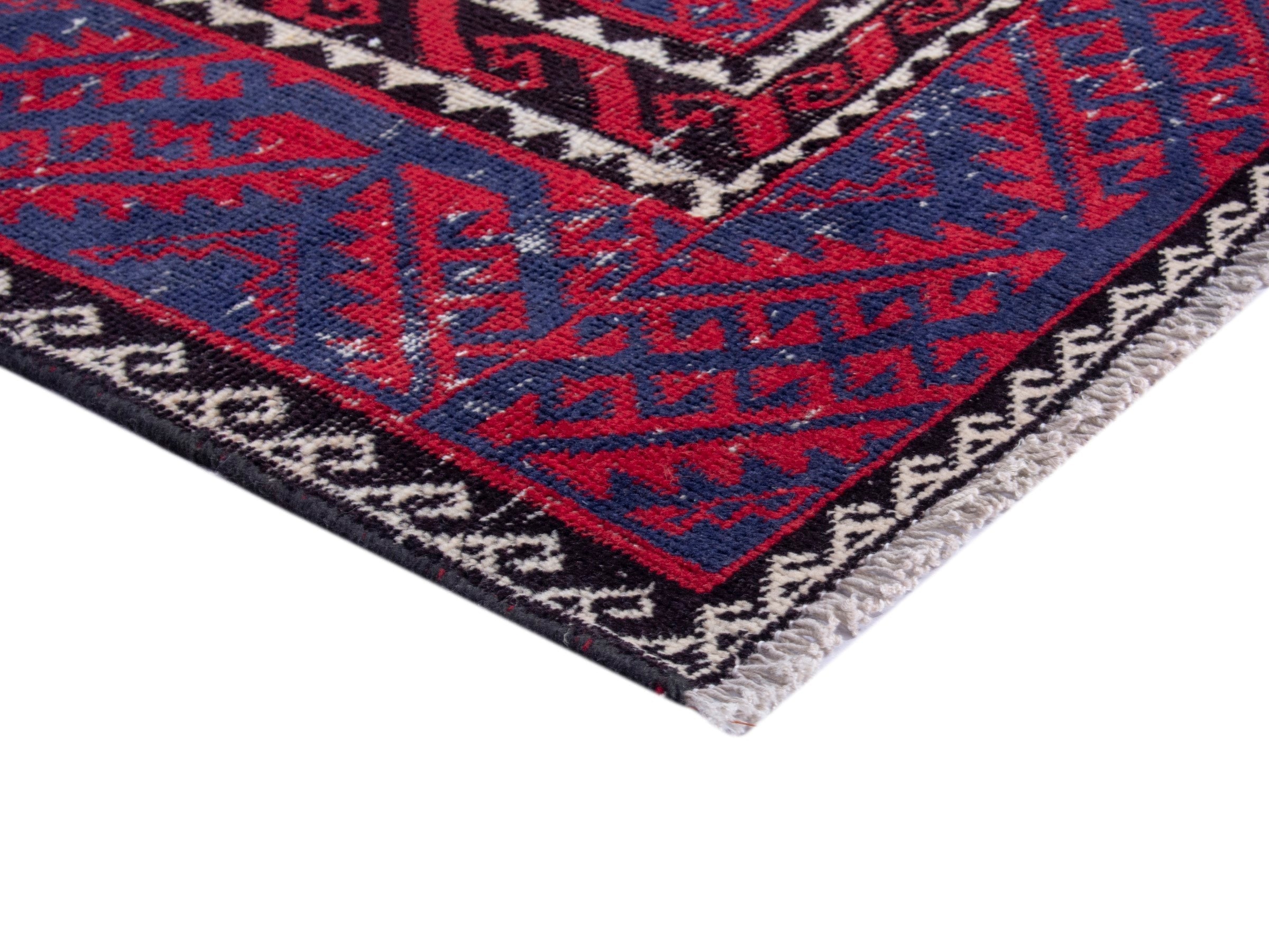 Persian Baluch area rug in burgundy and deep red, view 5 of 19