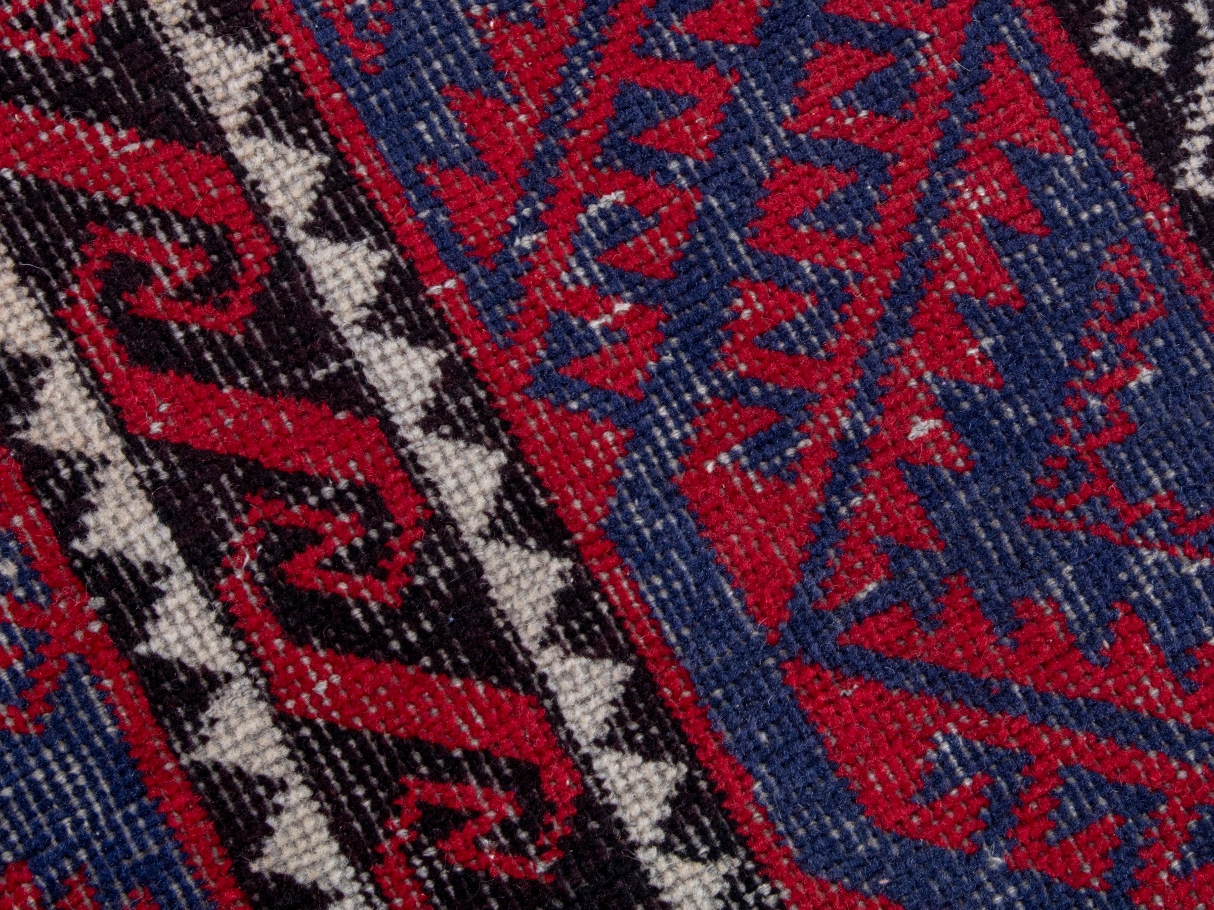Persian Baluch area rug in burgundy and deep red, view 9 of 19