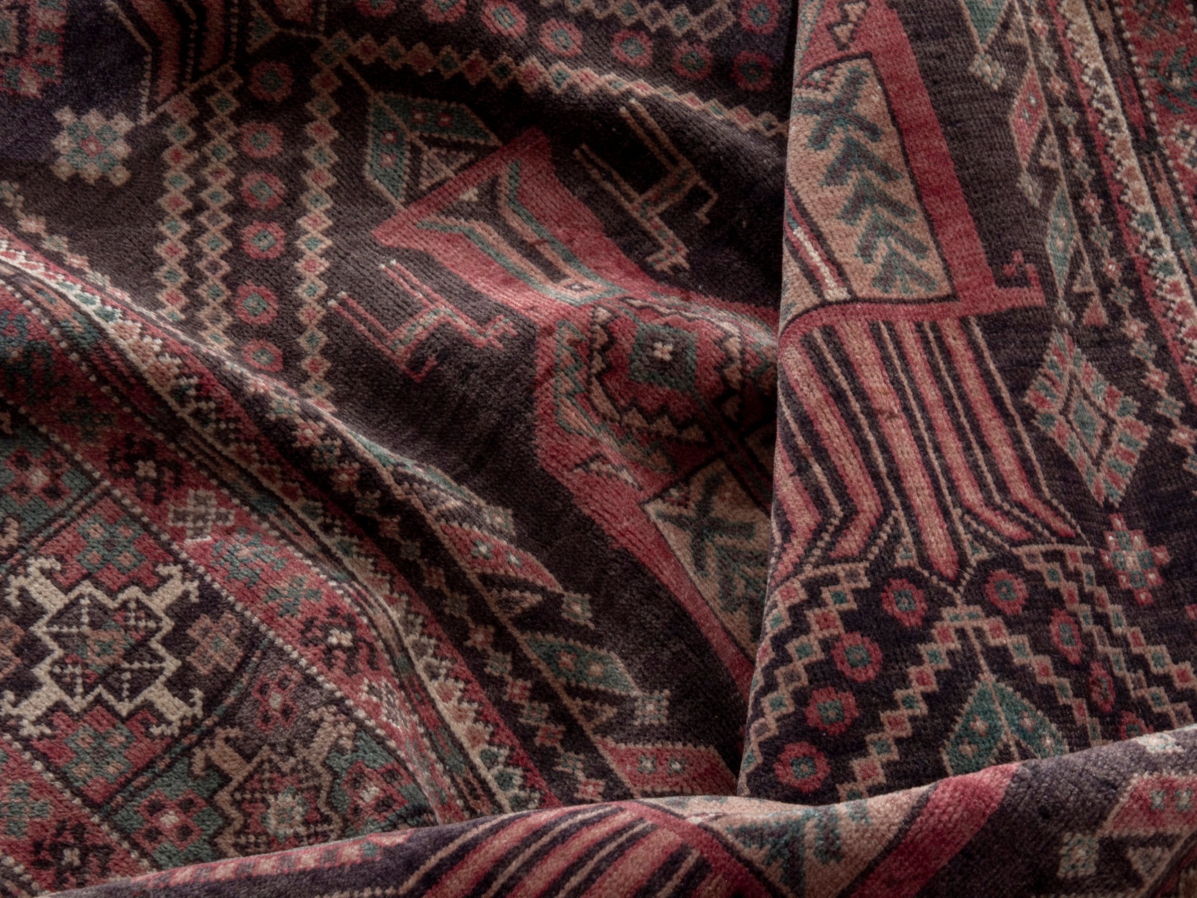 Persian Baluch area rug in burgundy and terracotta, view 16 of 18