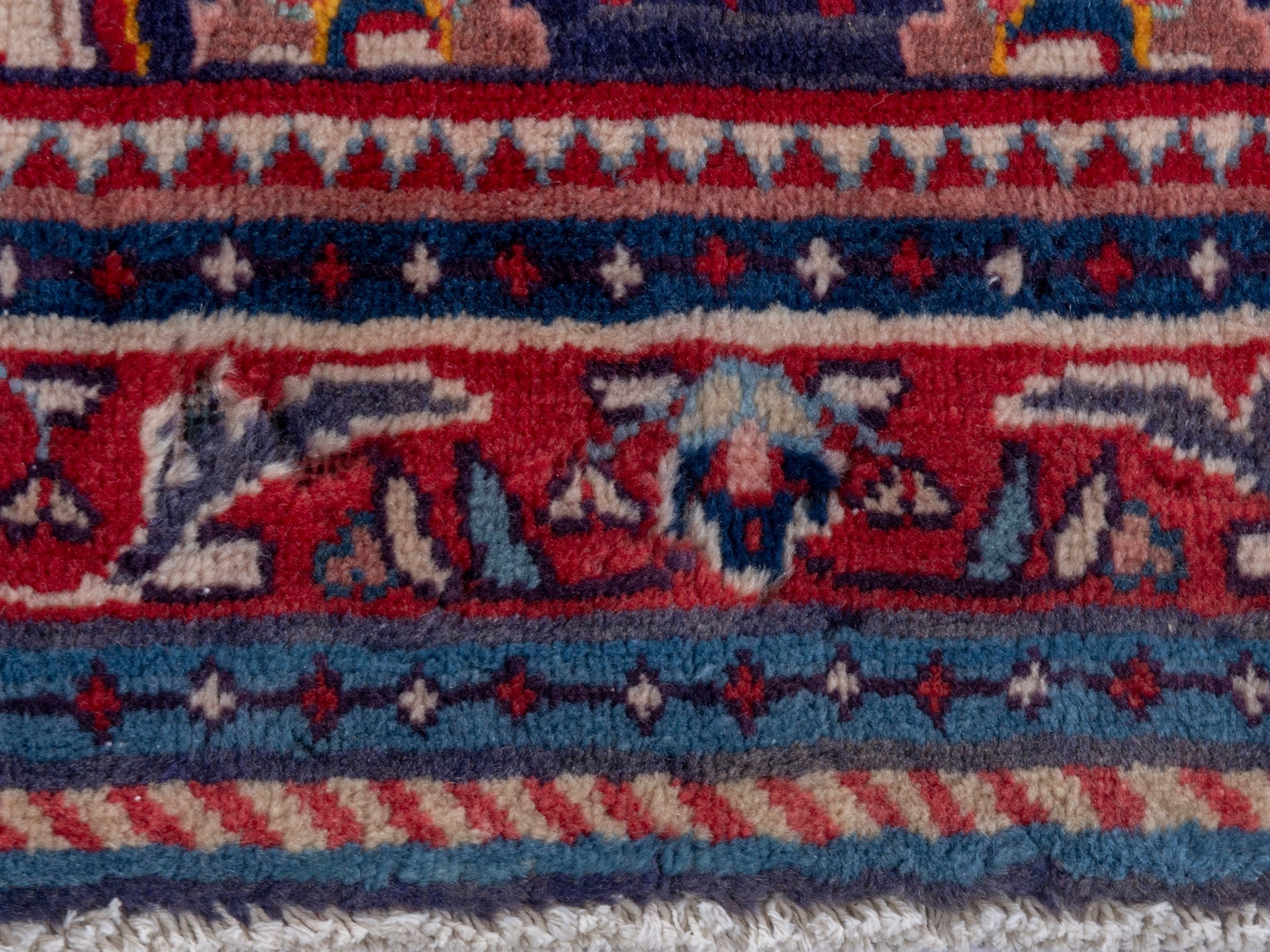 Persian Mahal area rug in navy and deep red, view 11 of 21