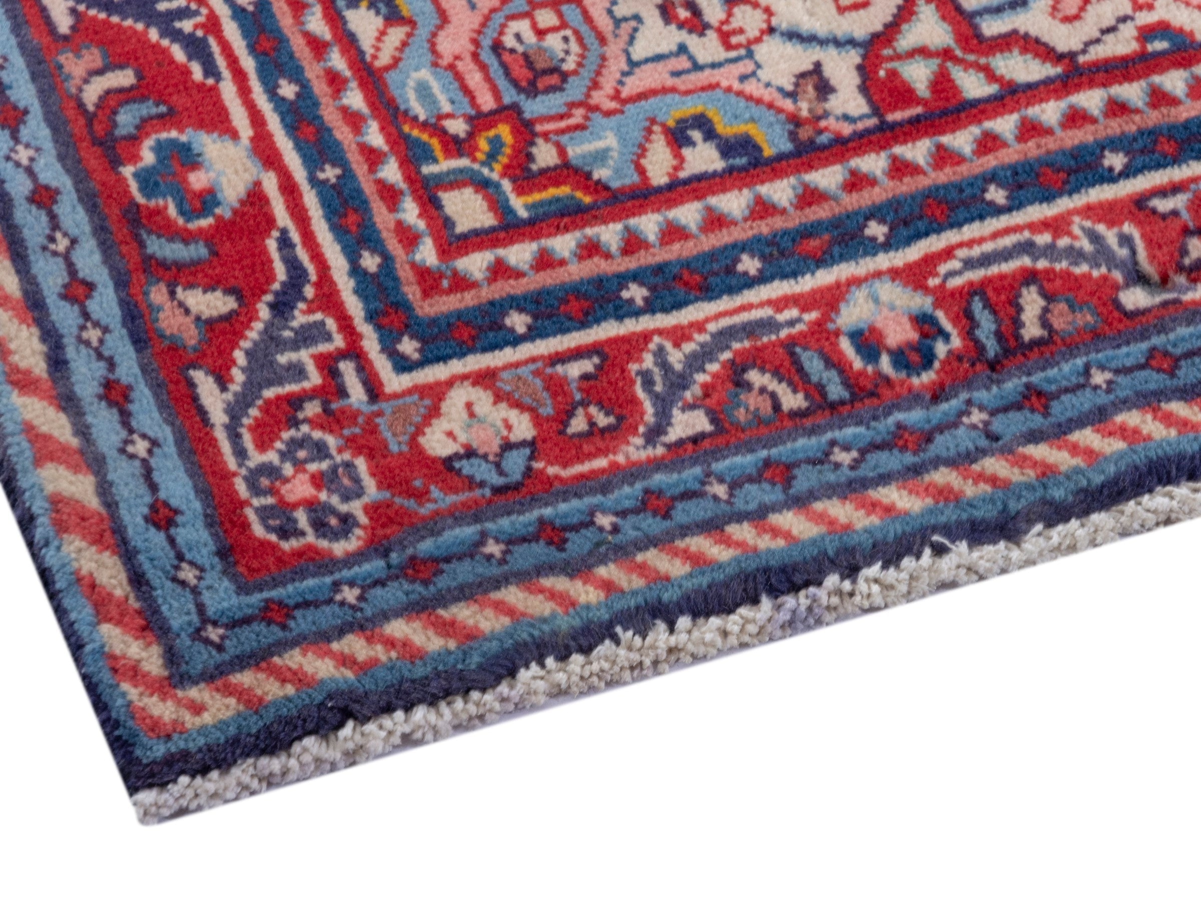 Persian Mahal area rug in navy and deep red, view 5 of 21