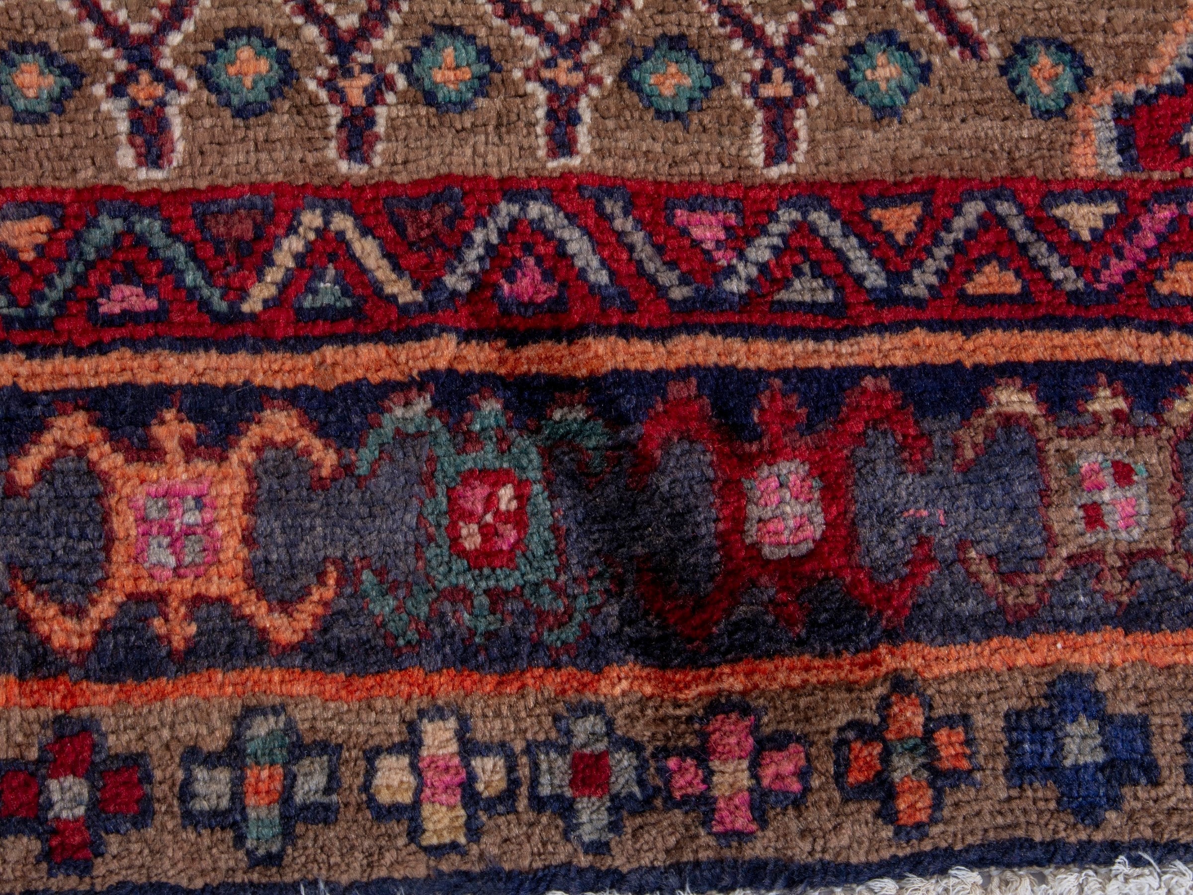 Persian Songhor area rug in beige and deep red, view 11 of 18