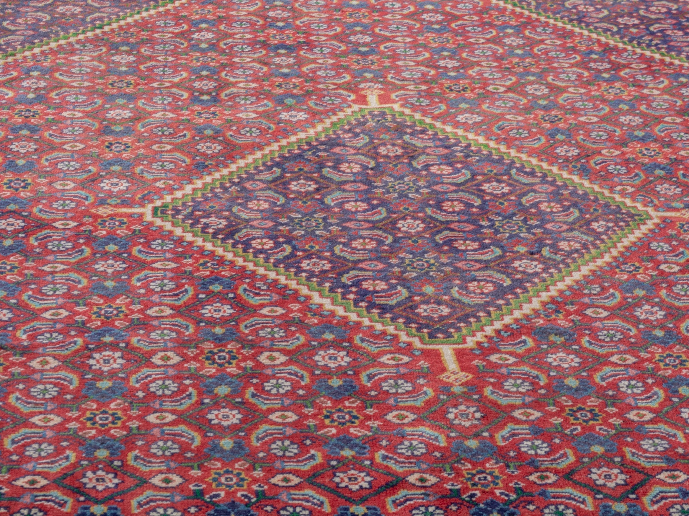 Persian Mahal area rug in rust and plum, view 8 of 19