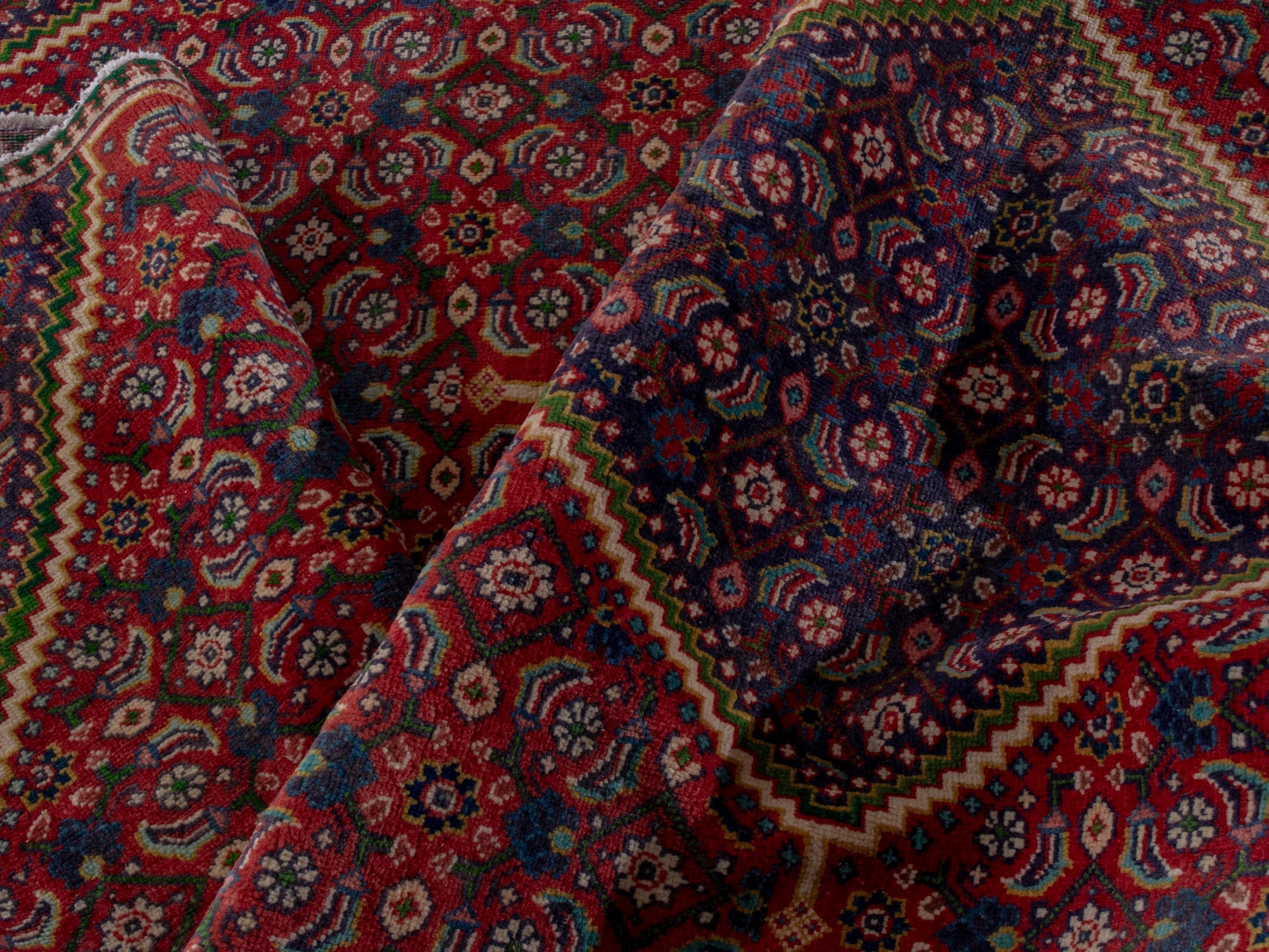 Persian Mahal area rug in rust and plum, view 18 of 19