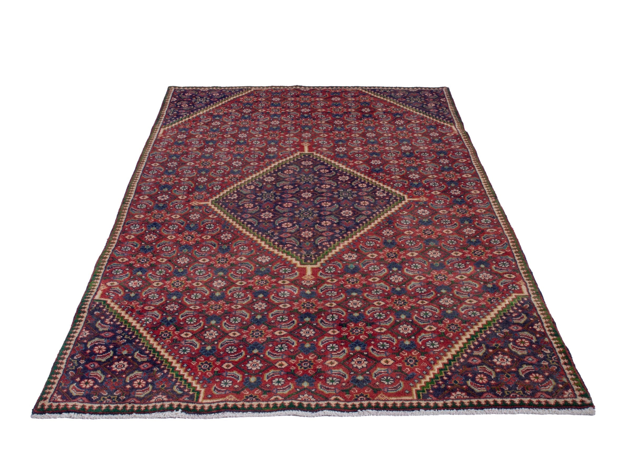 Persian Mahal area rug in rust and plum, view 2 of 19