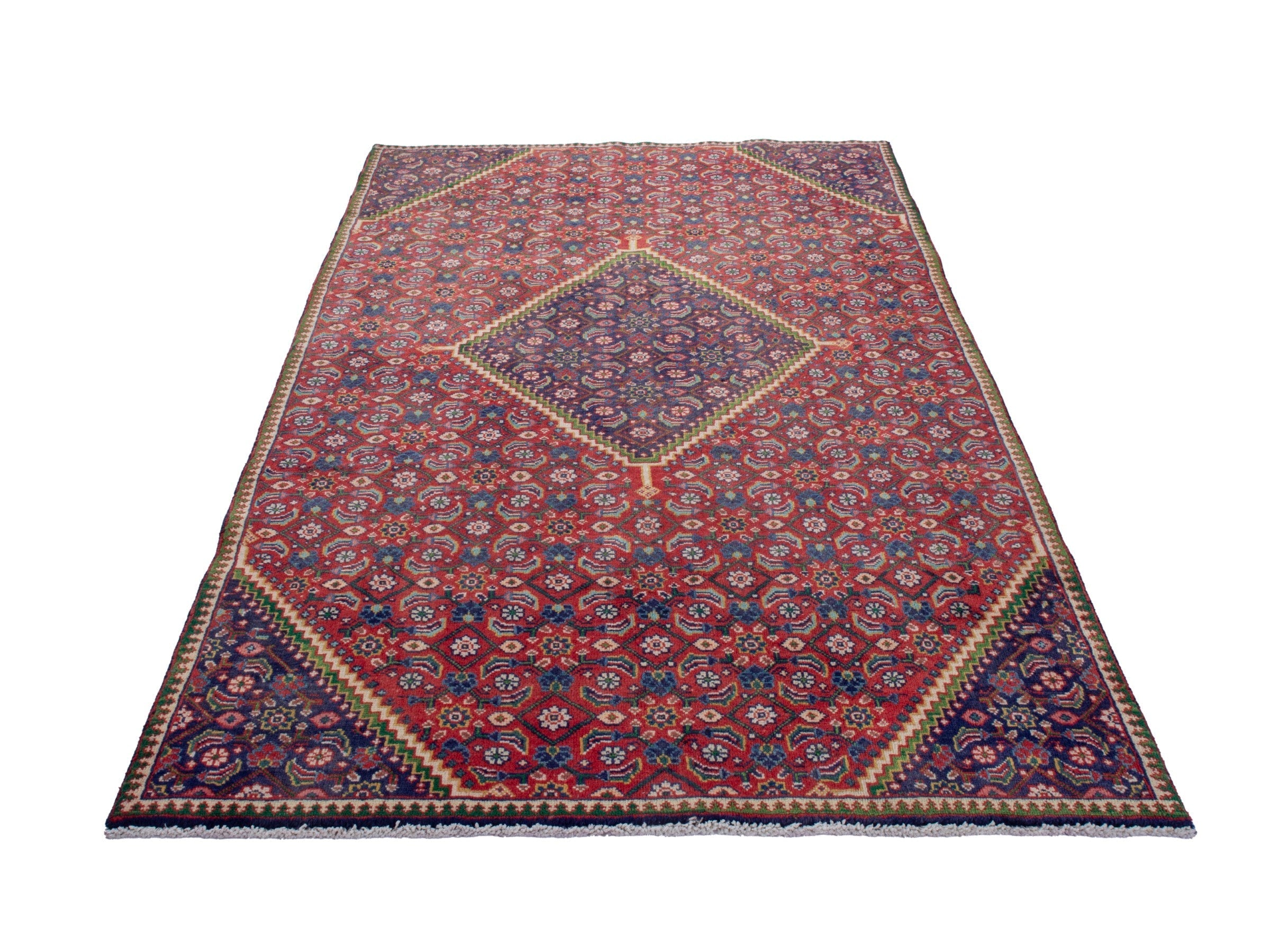 Persian Mahal area rug in rust and plum, view 3 of 19