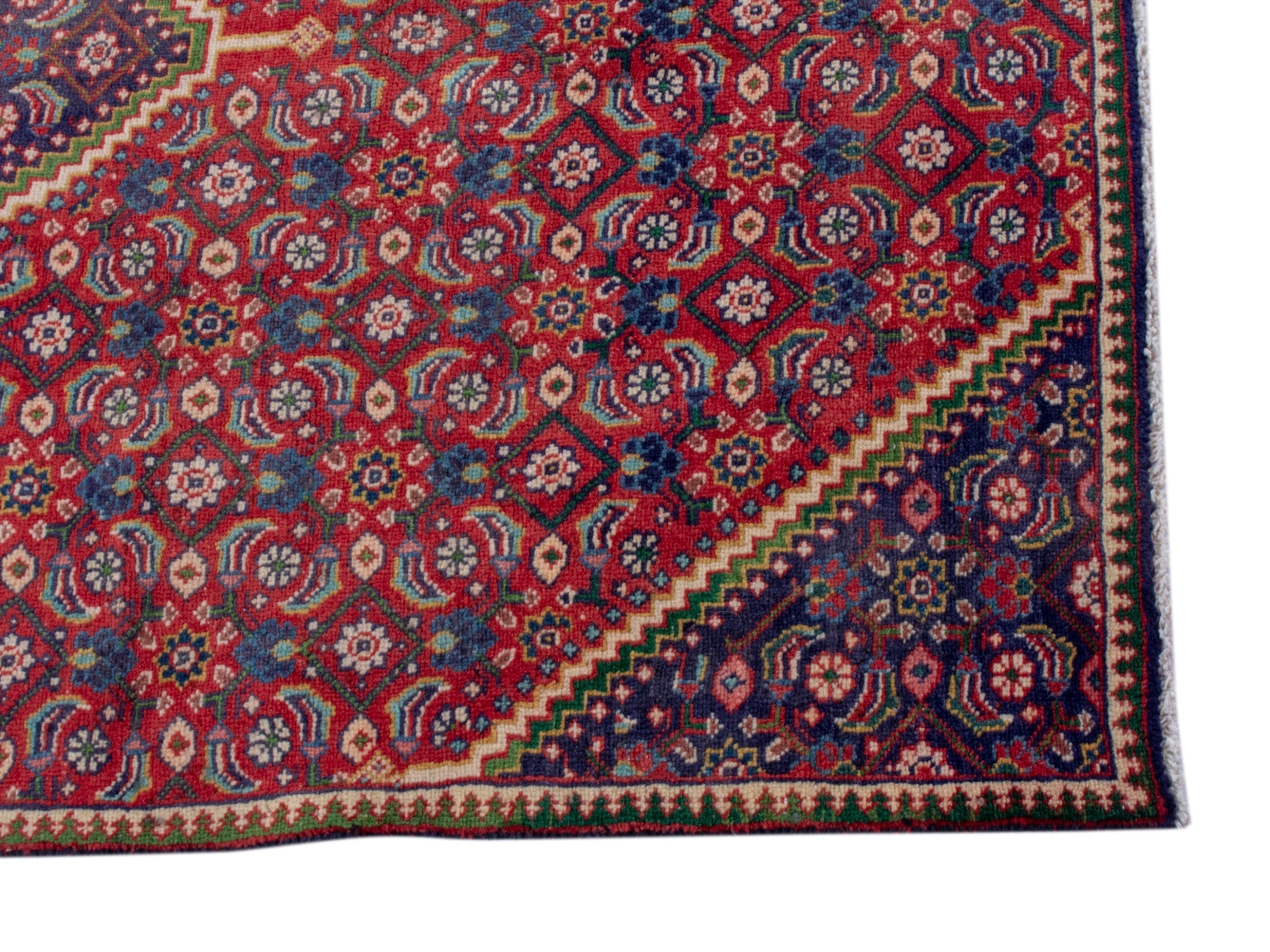 Persian Mahal area rug in rust and plum, view 10 of 19