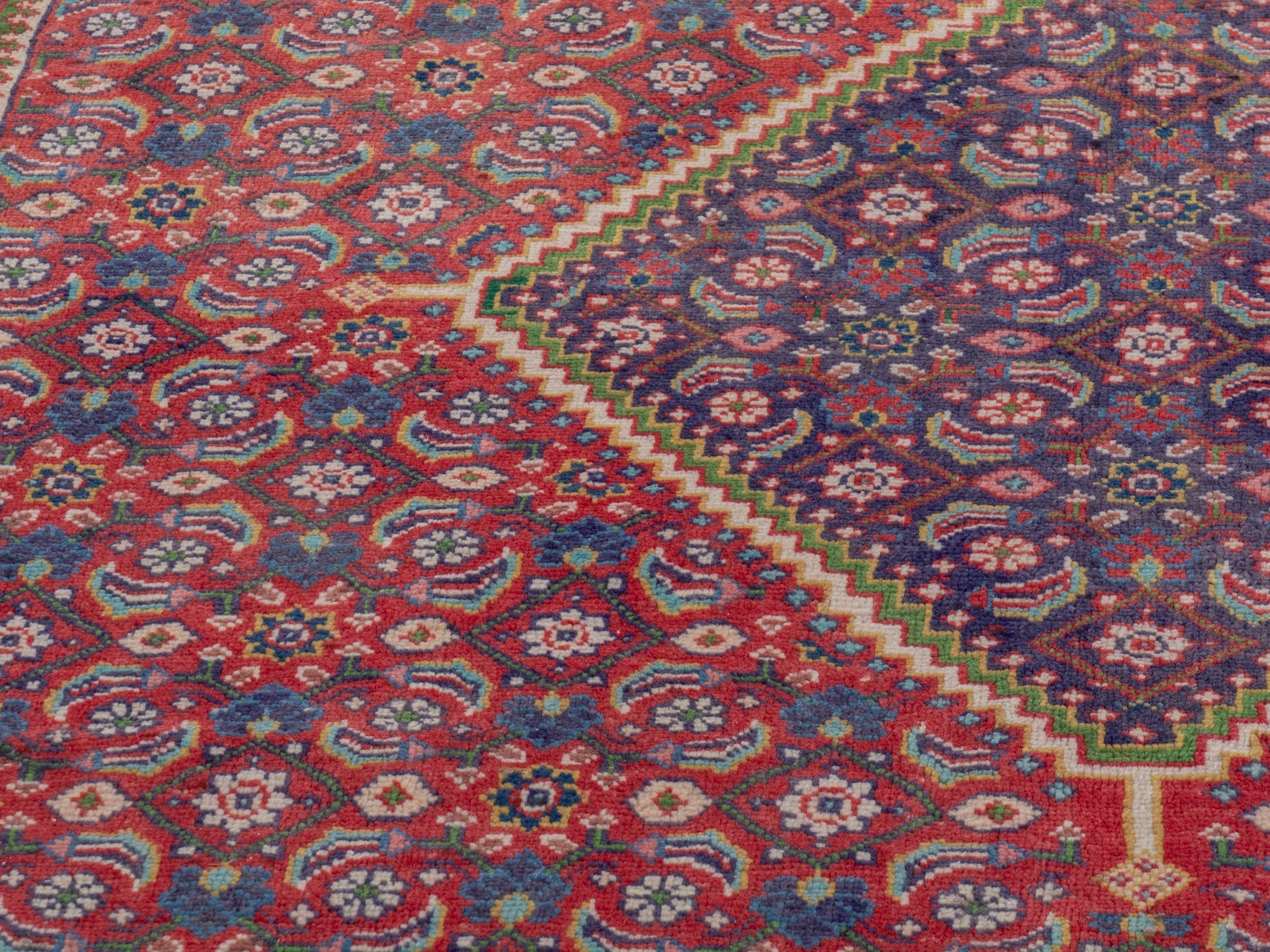 Persian Mahal area rug in rust and plum, view 9 of 19
