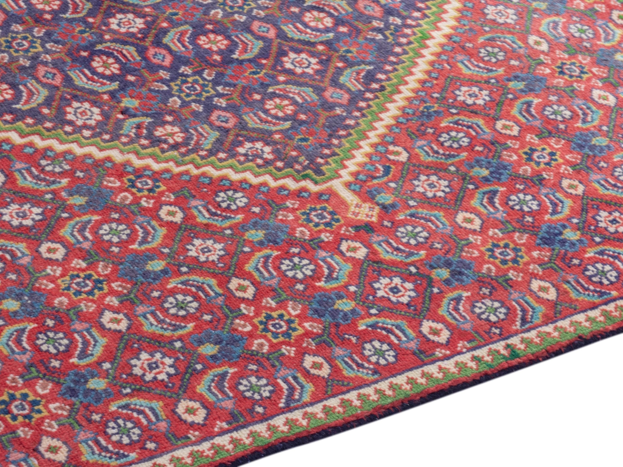 Persian Mahal area rug in rust and plum, view 6 of 19