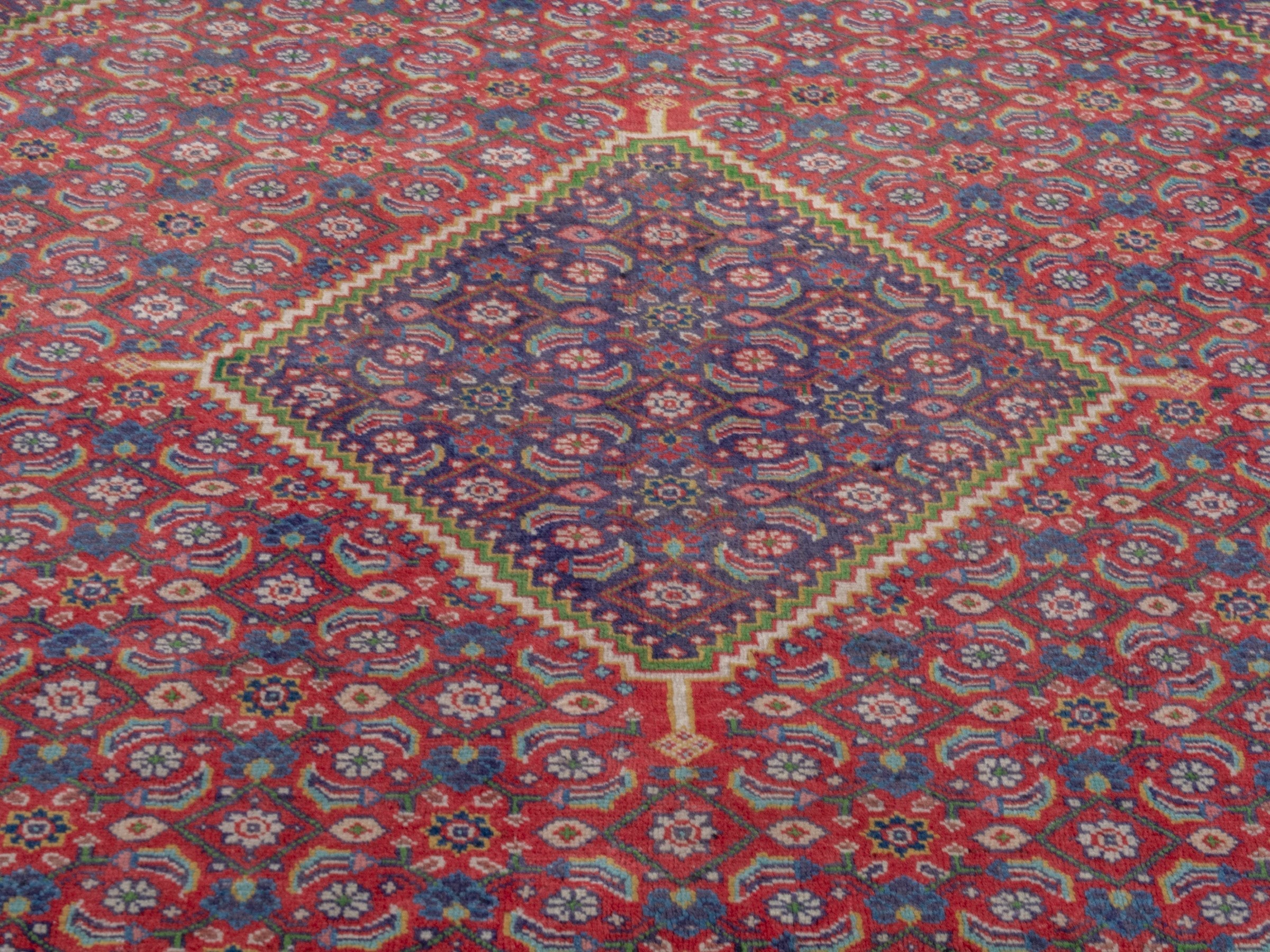 Persian Mahal area rug in rust and plum, view 7 of 19