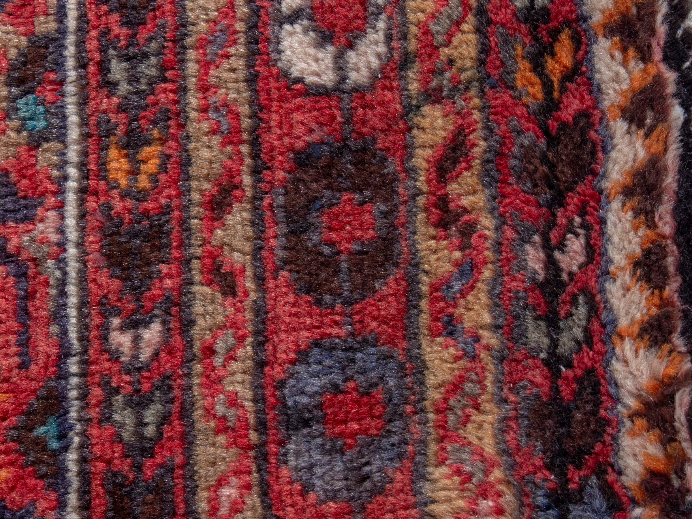 Persian Mahal area rug in burgundy and navy, view 11 of 18