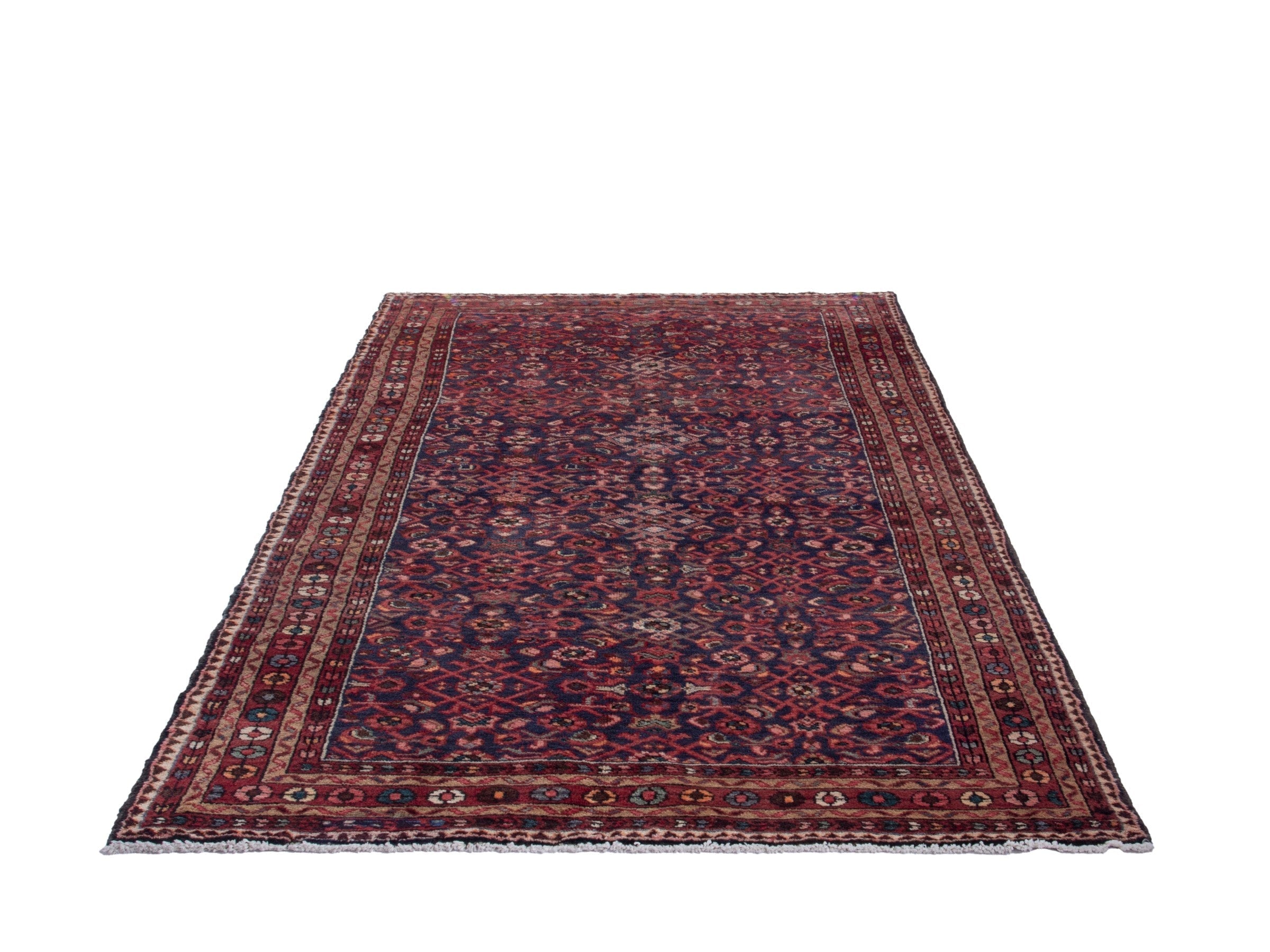 Persian Mahal area rug in burgundy and navy, view 2 of 18