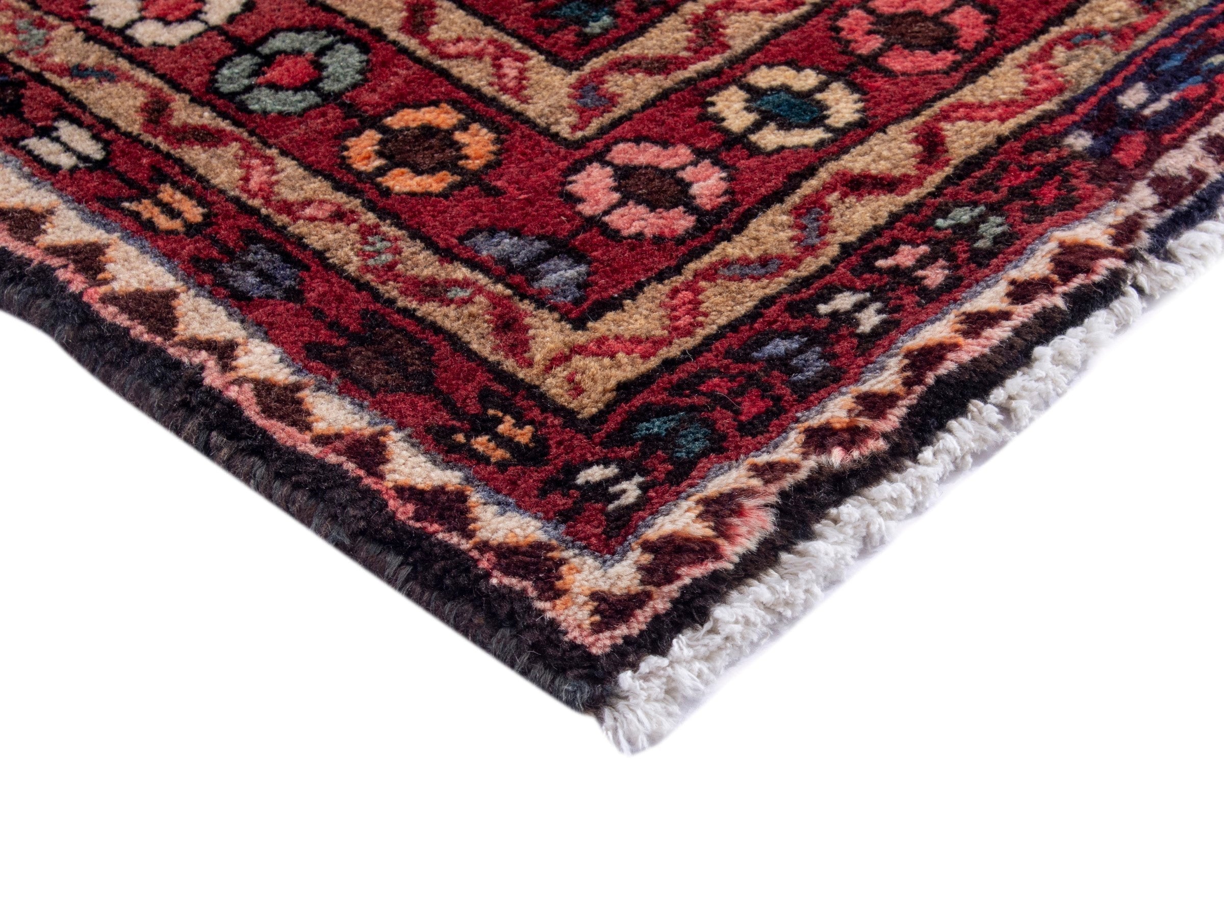 Persian Mahal area rug in burgundy and navy, view 5 of 18