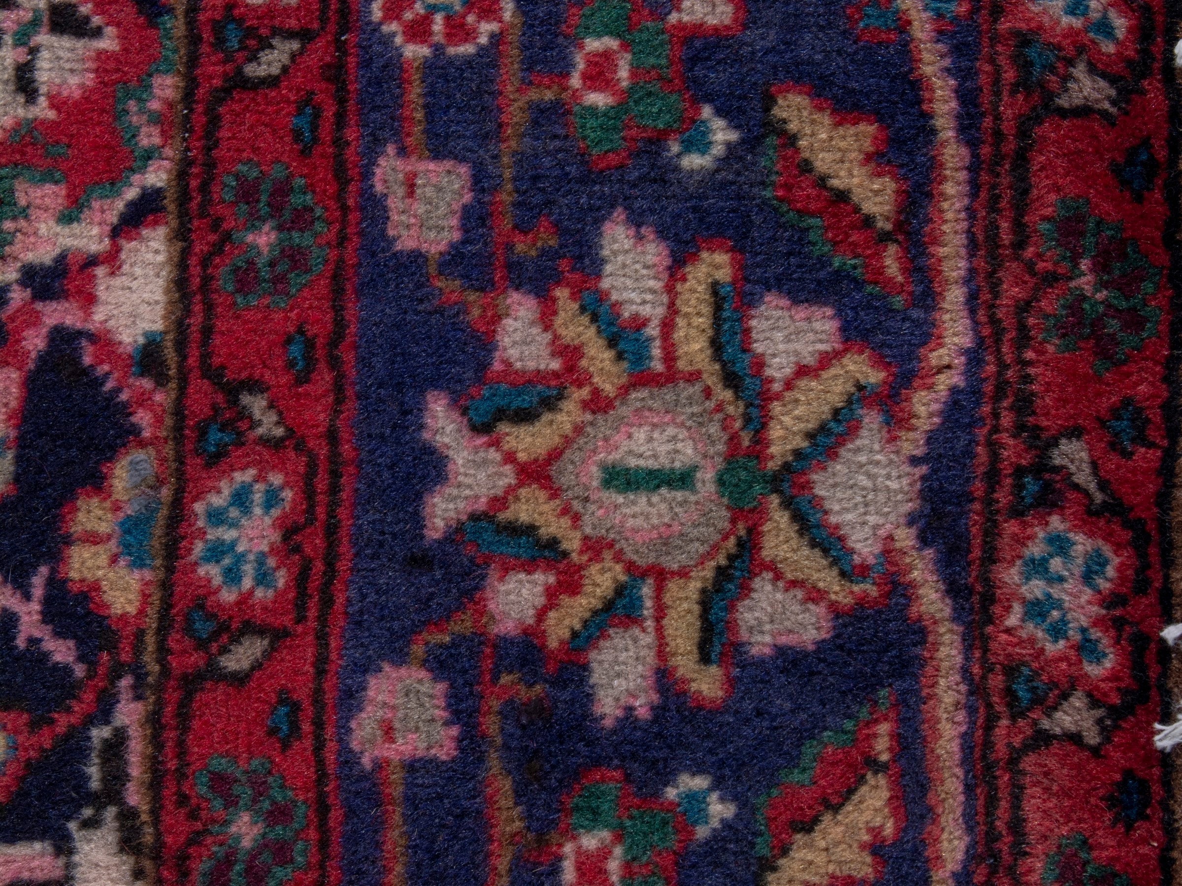 Persian Songhor area rug in cream and burgundy, view 11 of 18