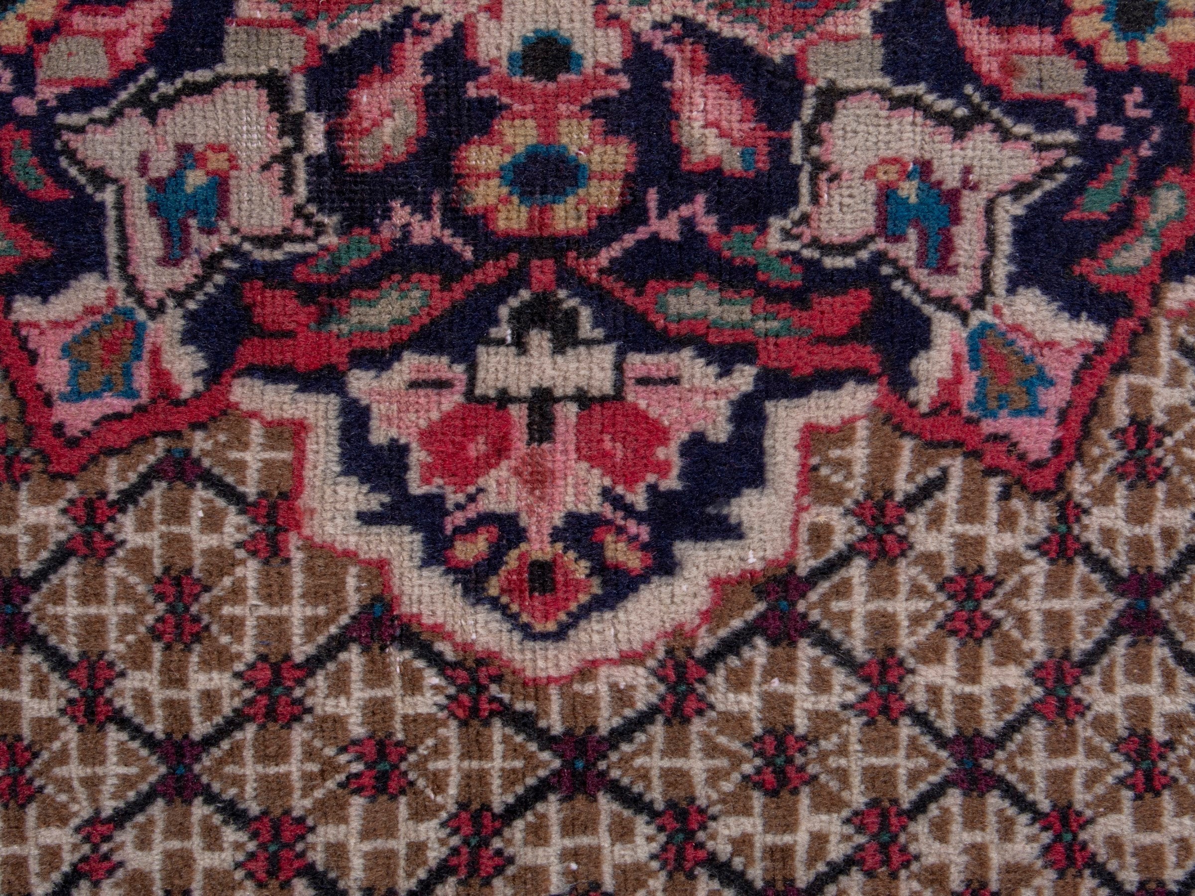 Persian Songhor area rug in cream and burgundy, view 13 of 18