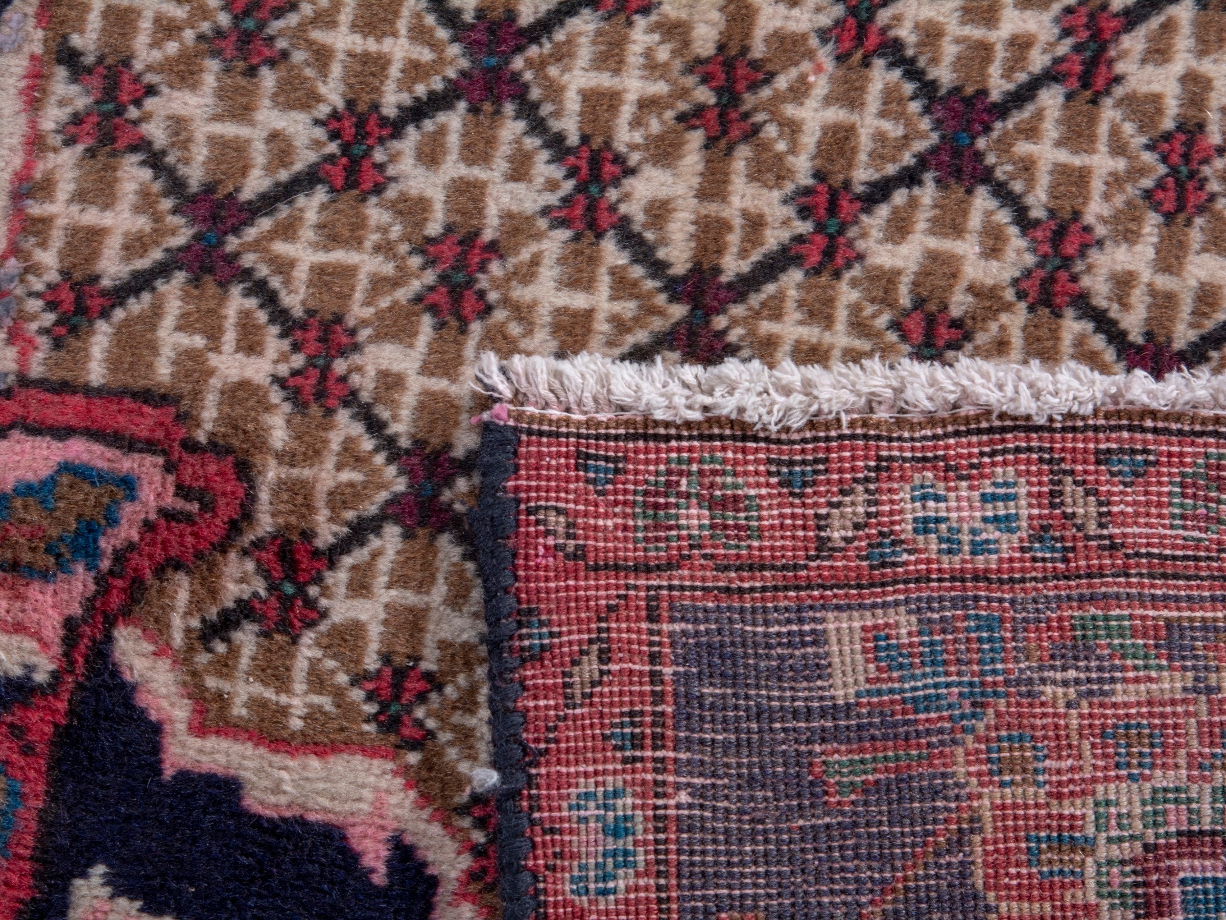 Persian Songhor area rug in cream and burgundy, view 18 of 18