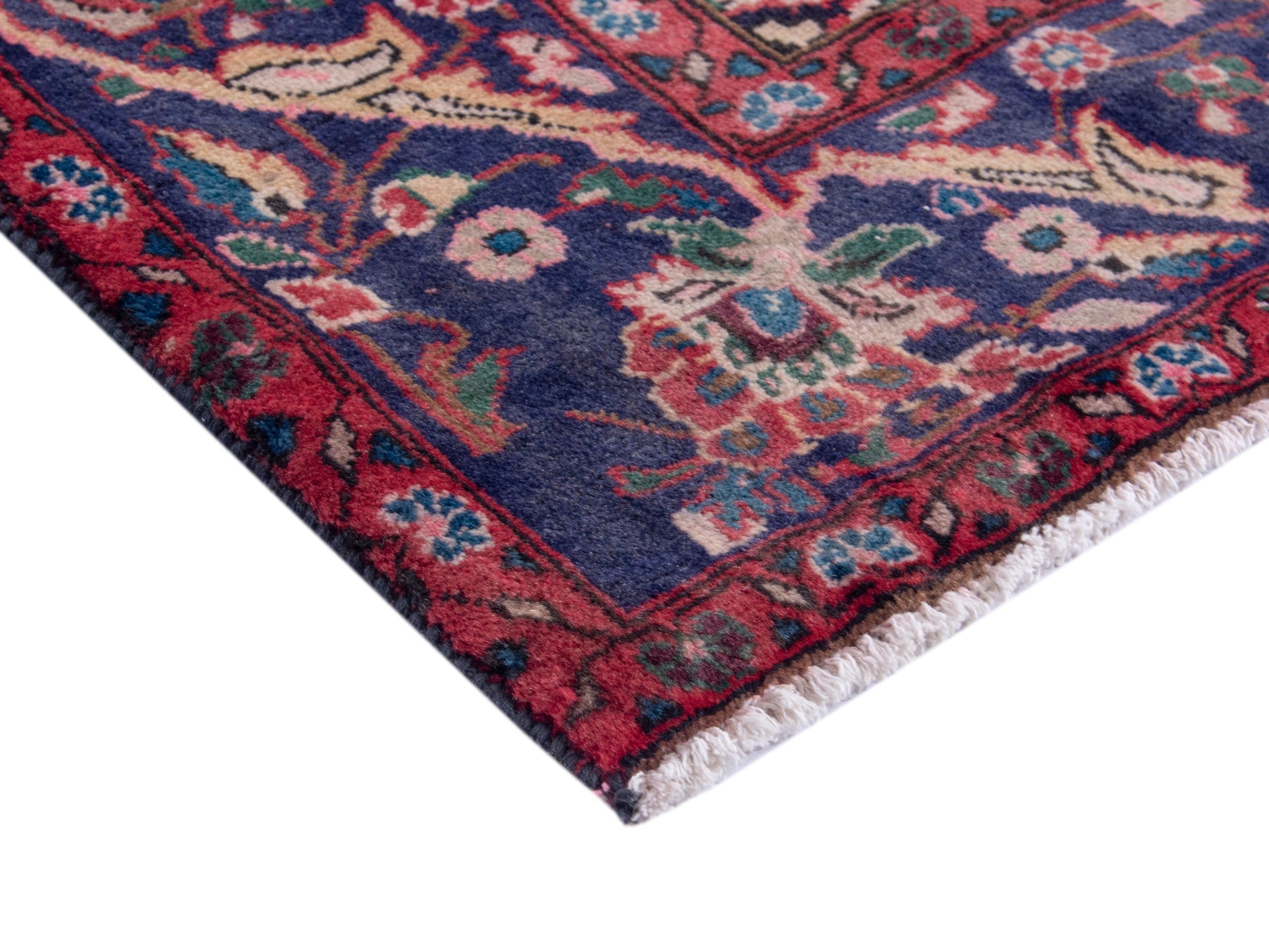 Persian Songhor area rug in cream and burgundy, view 5 of 18
