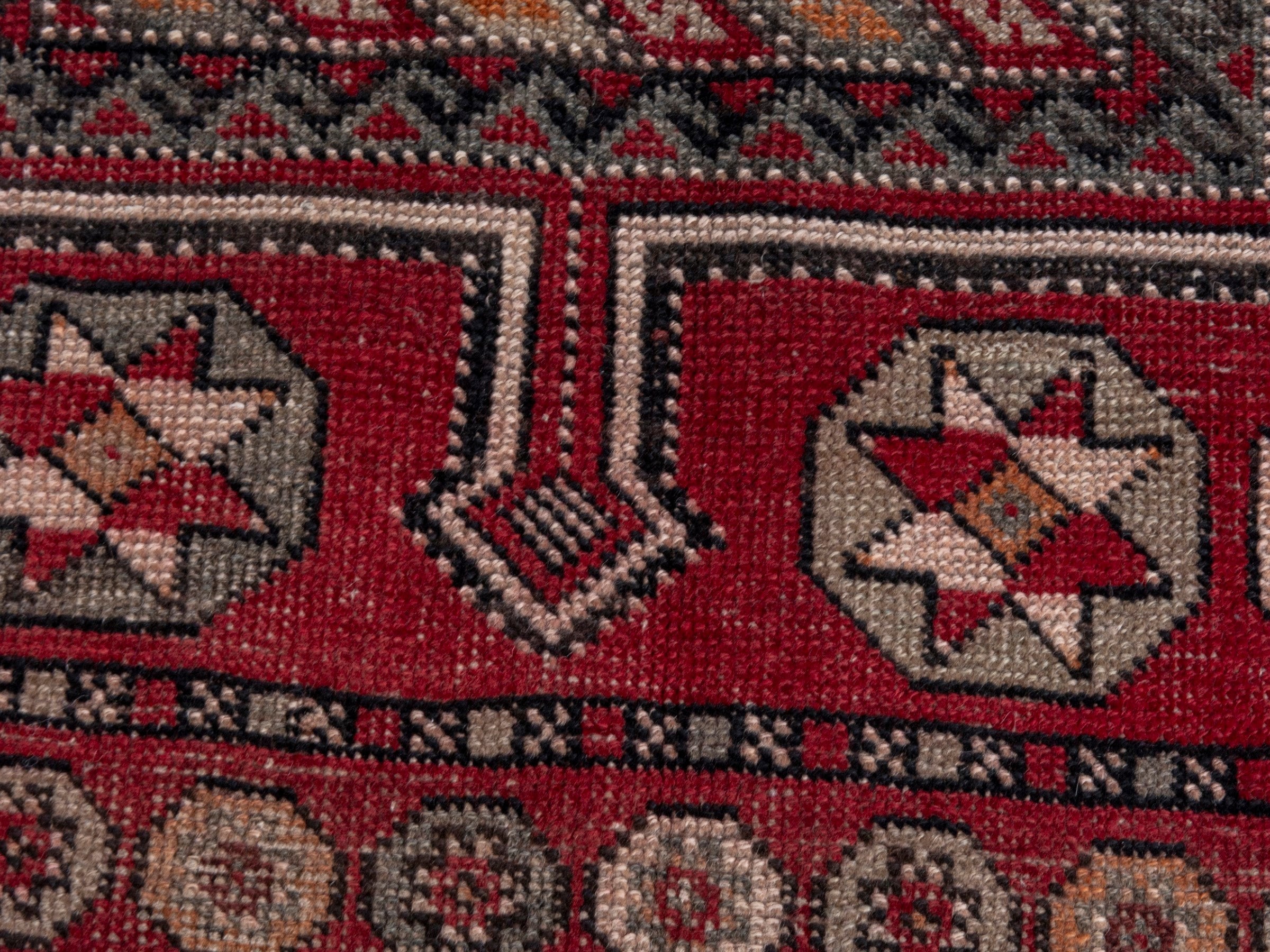 Persian Ghoochan area rug in deep red and rust, view 11 of 19