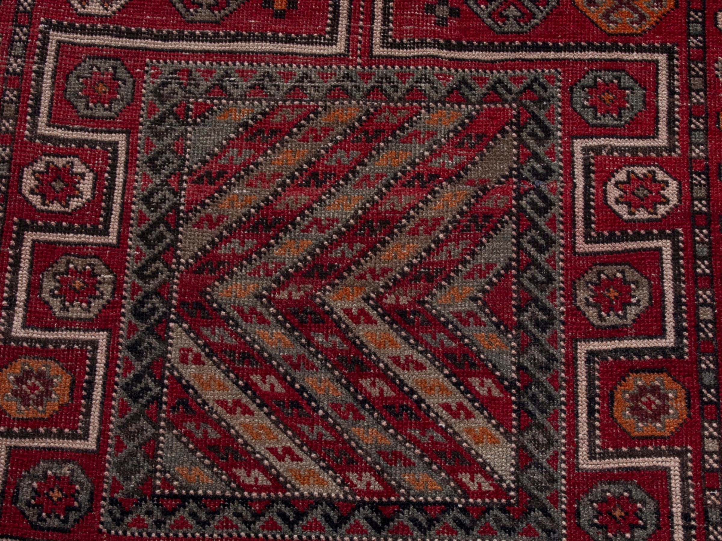 Persian Ghoochan area rug in deep red and rust, view 12 of 19