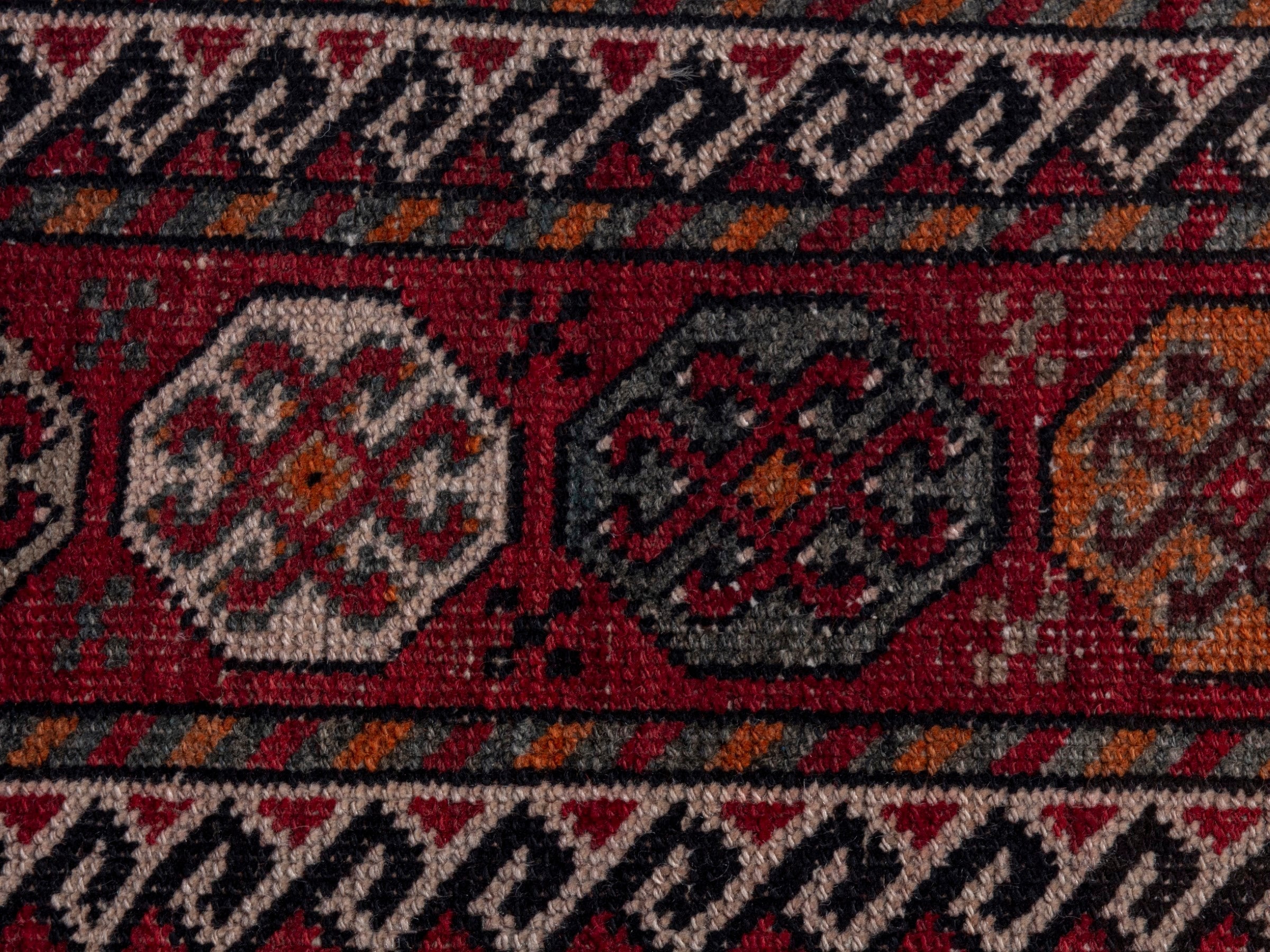 Persian Ghoochan area rug in deep red and rust, view 15 of 19
