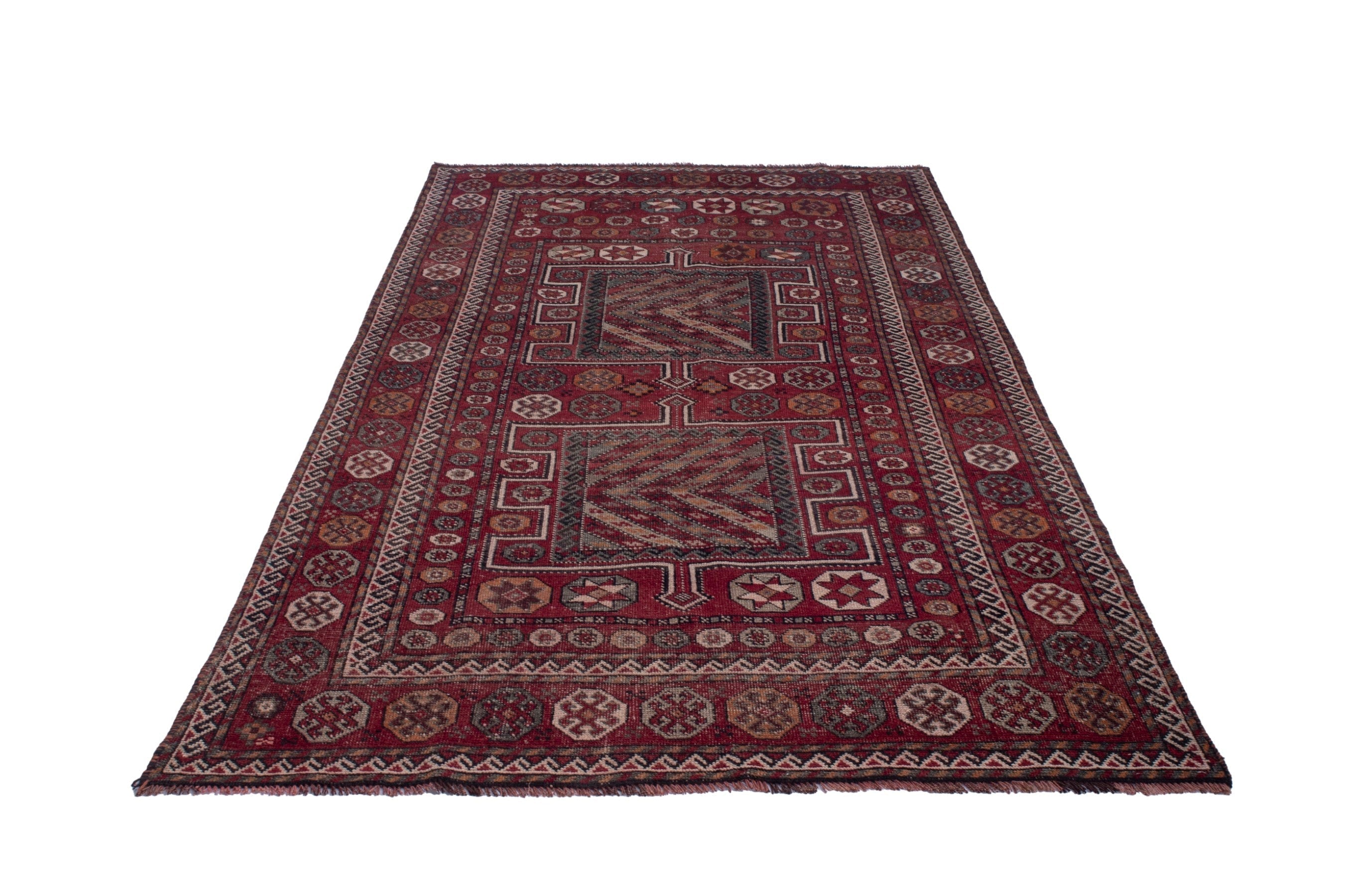 Persian Ghoochan area rug in deep red and rust, view 3 of 19