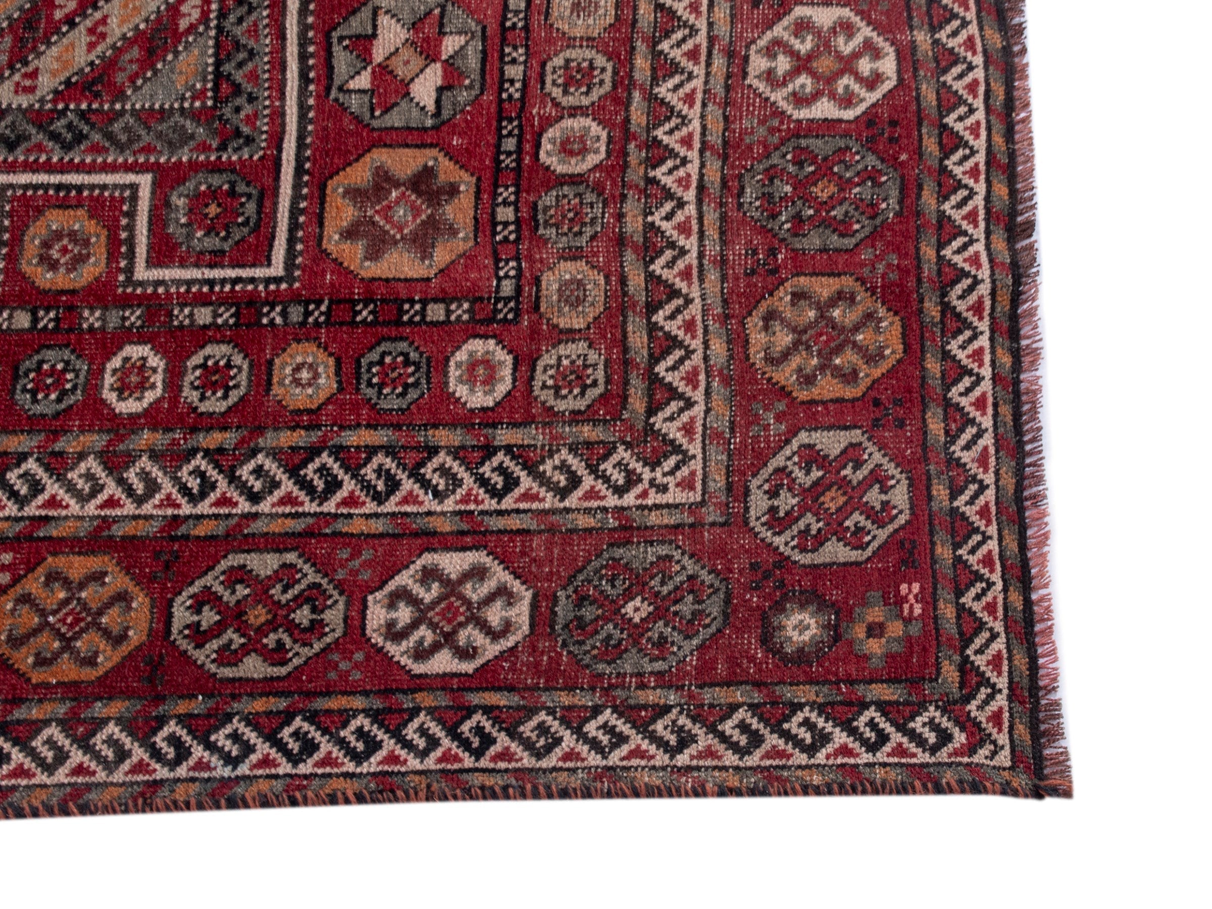 Persian Ghoochan area rug in deep red and rust, view 10 of 19