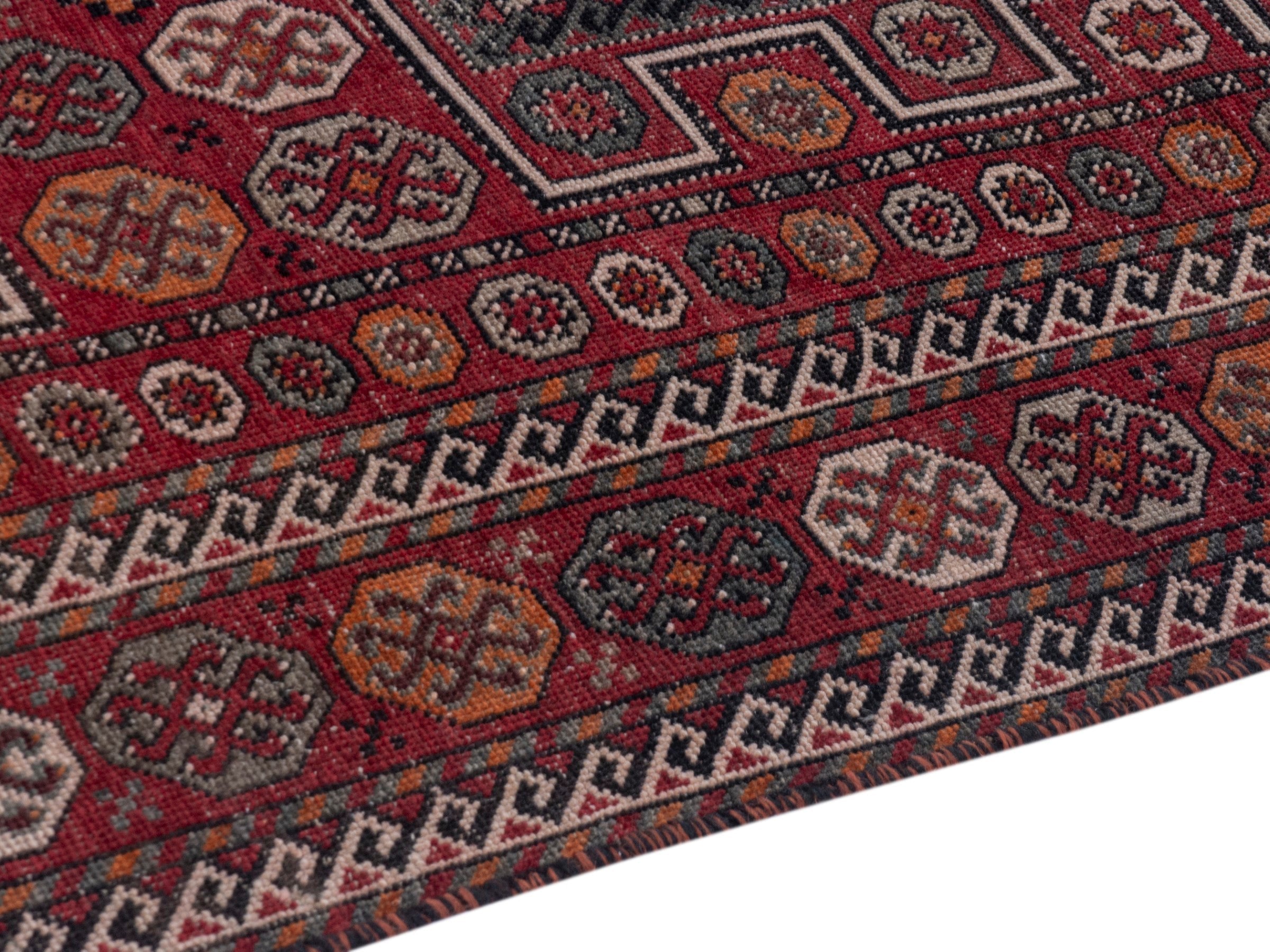 Persian Ghoochan area rug in deep red and rust, view 6 of 19