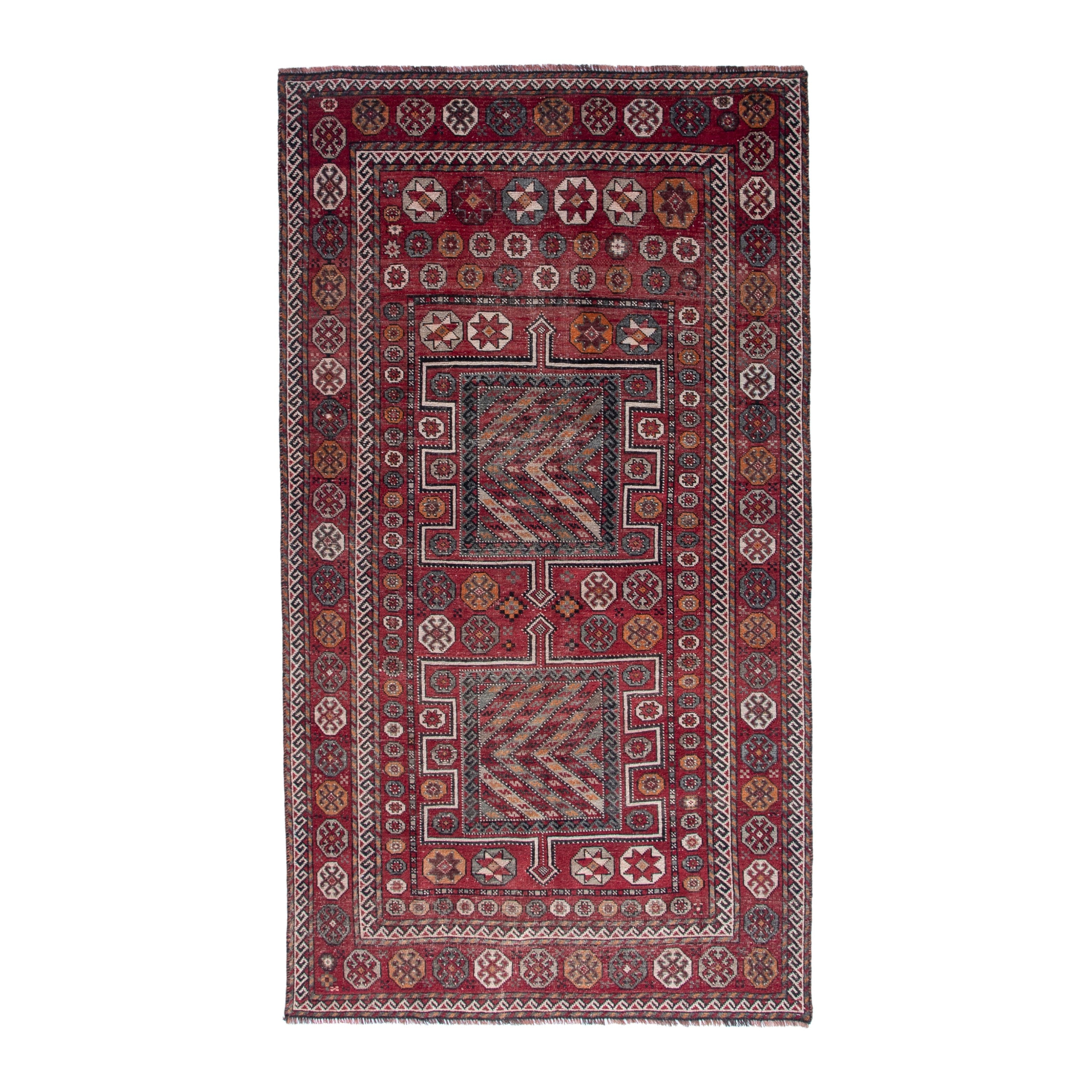 Persian Ghoochan area rug in deep red and rust, 5'2" x 9'10"