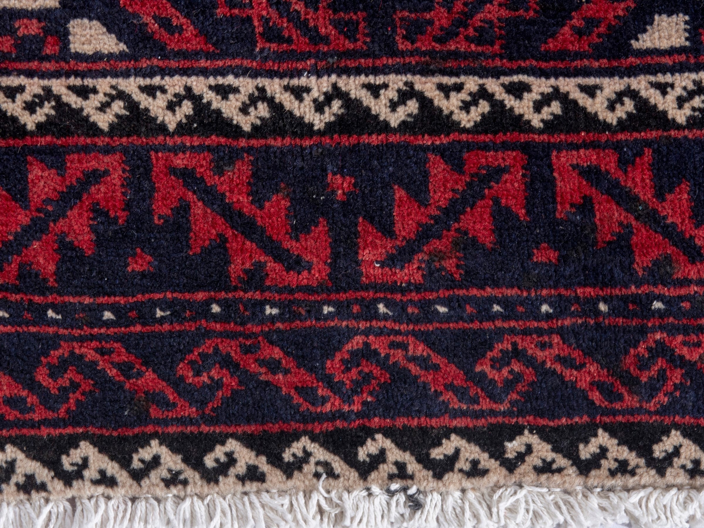 Persian Baluch area rug in burgundy and deep red, view 12 of 19