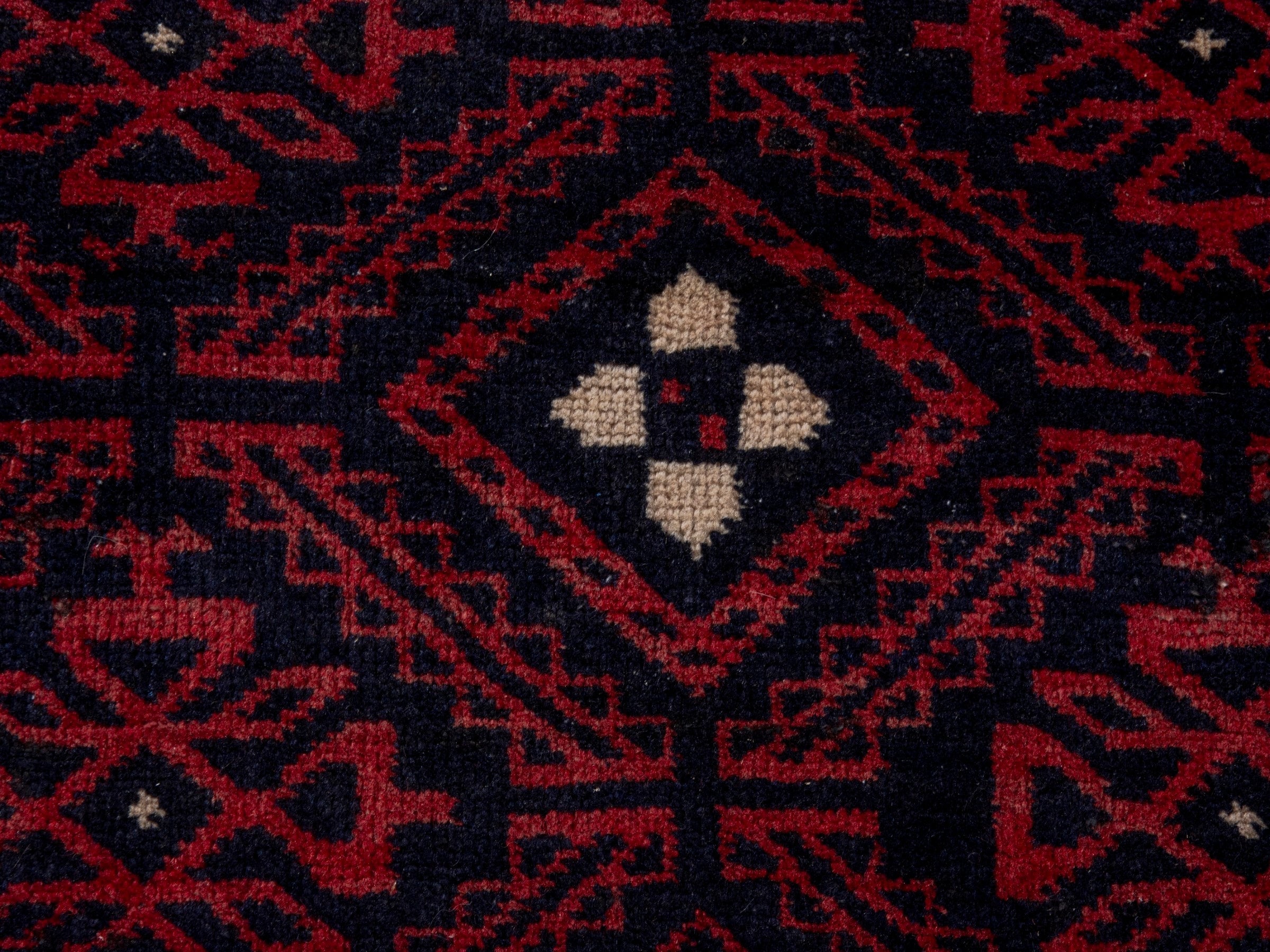 Persian Baluch area rug in burgundy and deep red, view 13 of 19