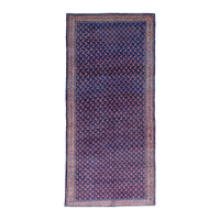 Persian Arak runner rug in navy and dusty rose, 4'4" x 10'1"