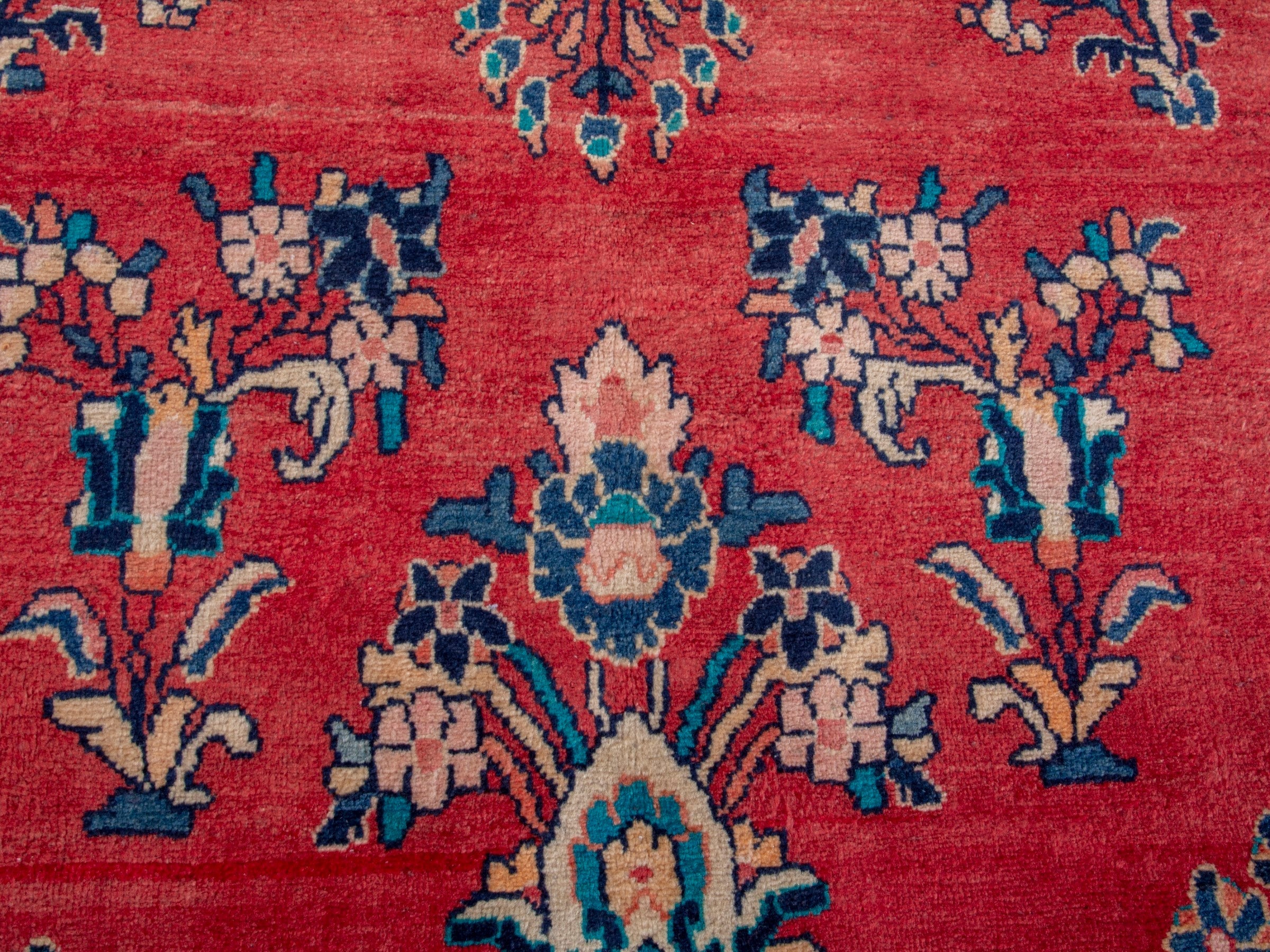 Persian Mahal area rug in deep red and navy, view 12 of 18