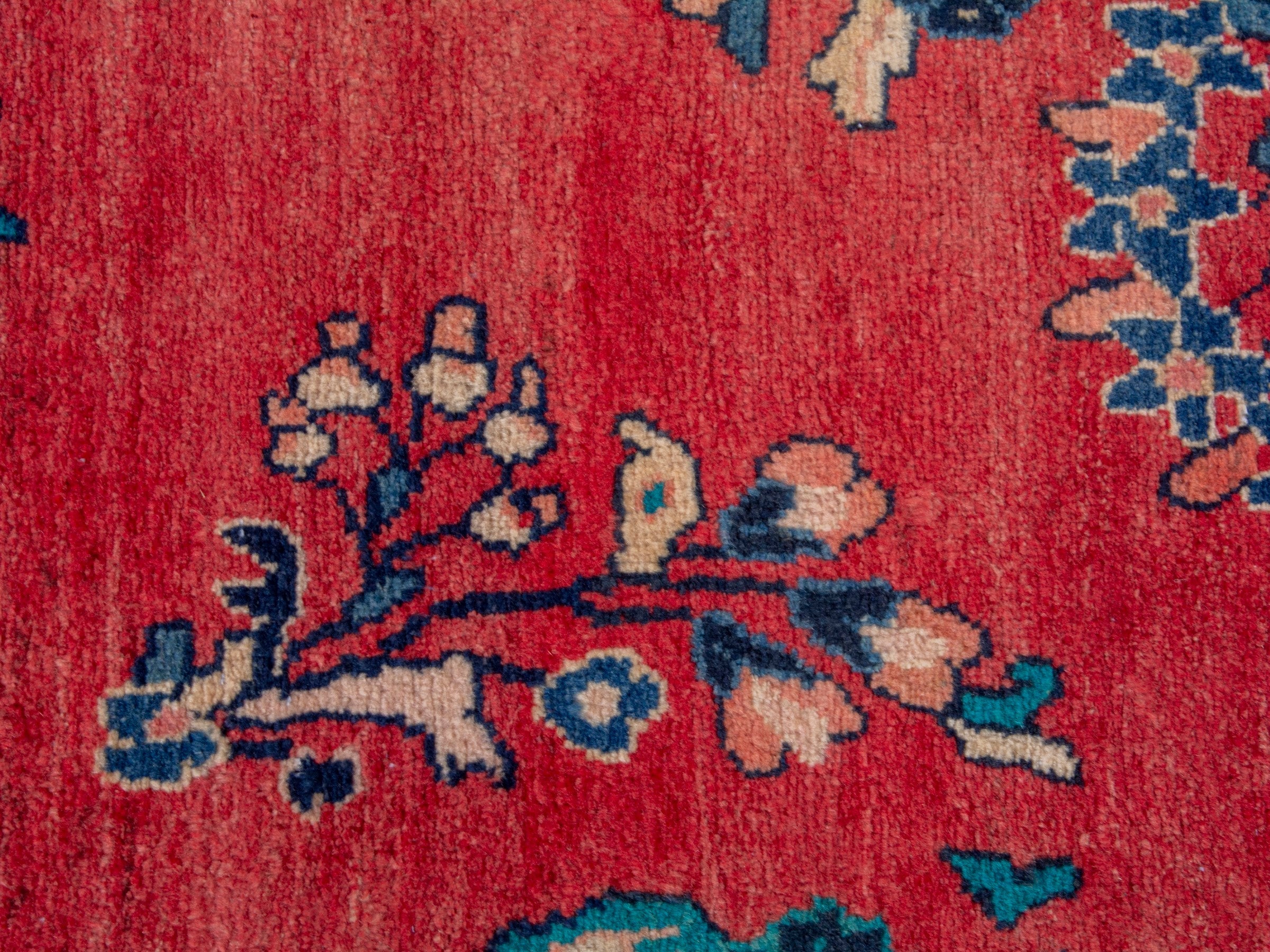 Persian Mahal area rug in deep red and navy, view 13 of 18