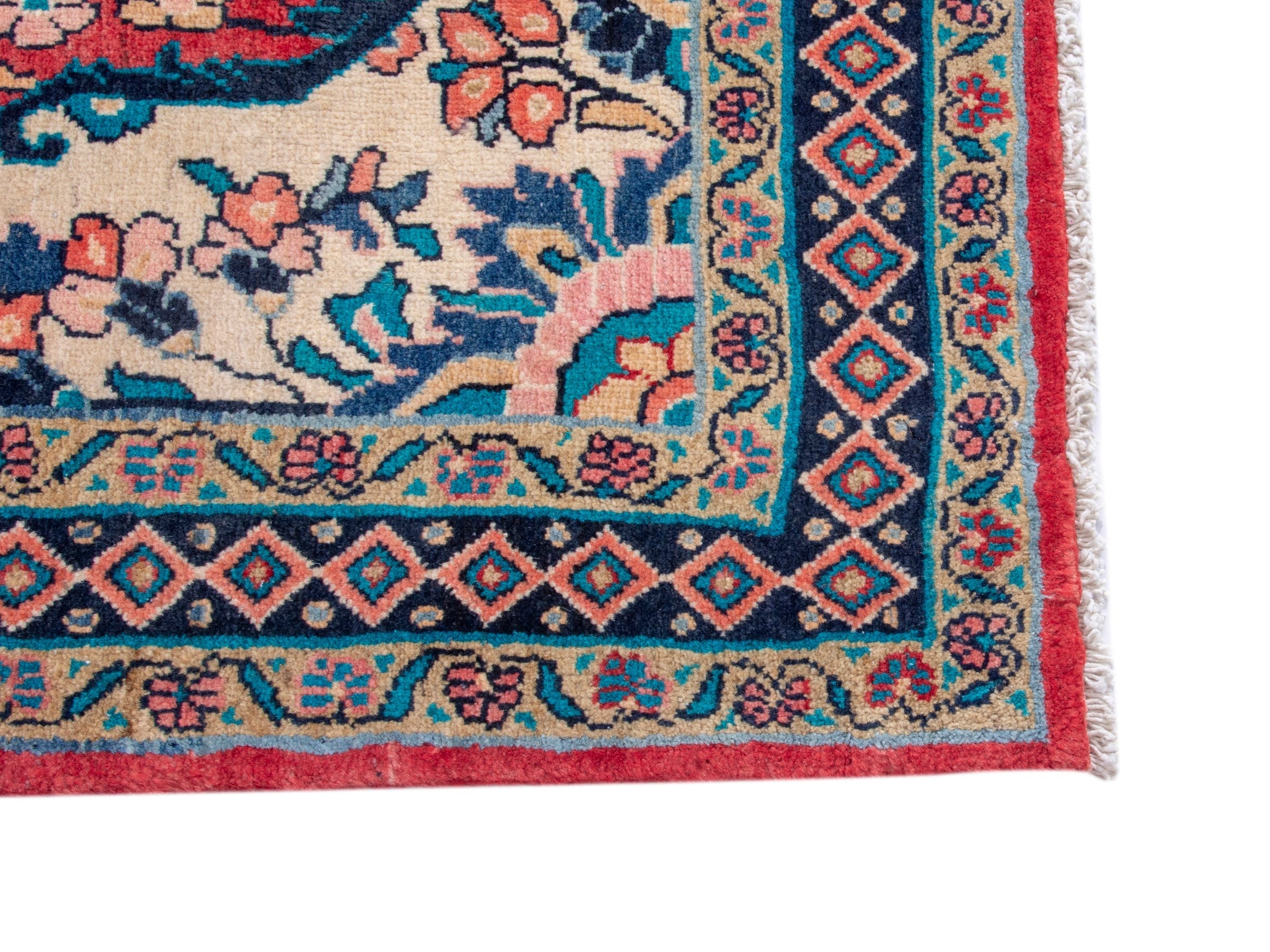 Persian Mahal area rug in deep red and navy, view 10 of 18