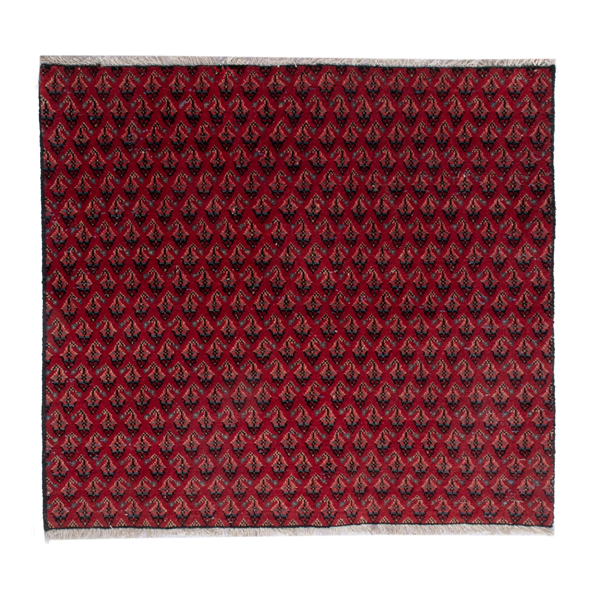 Persian Arak accent rug in burgundy and deep red, 2'7" x 2'4"