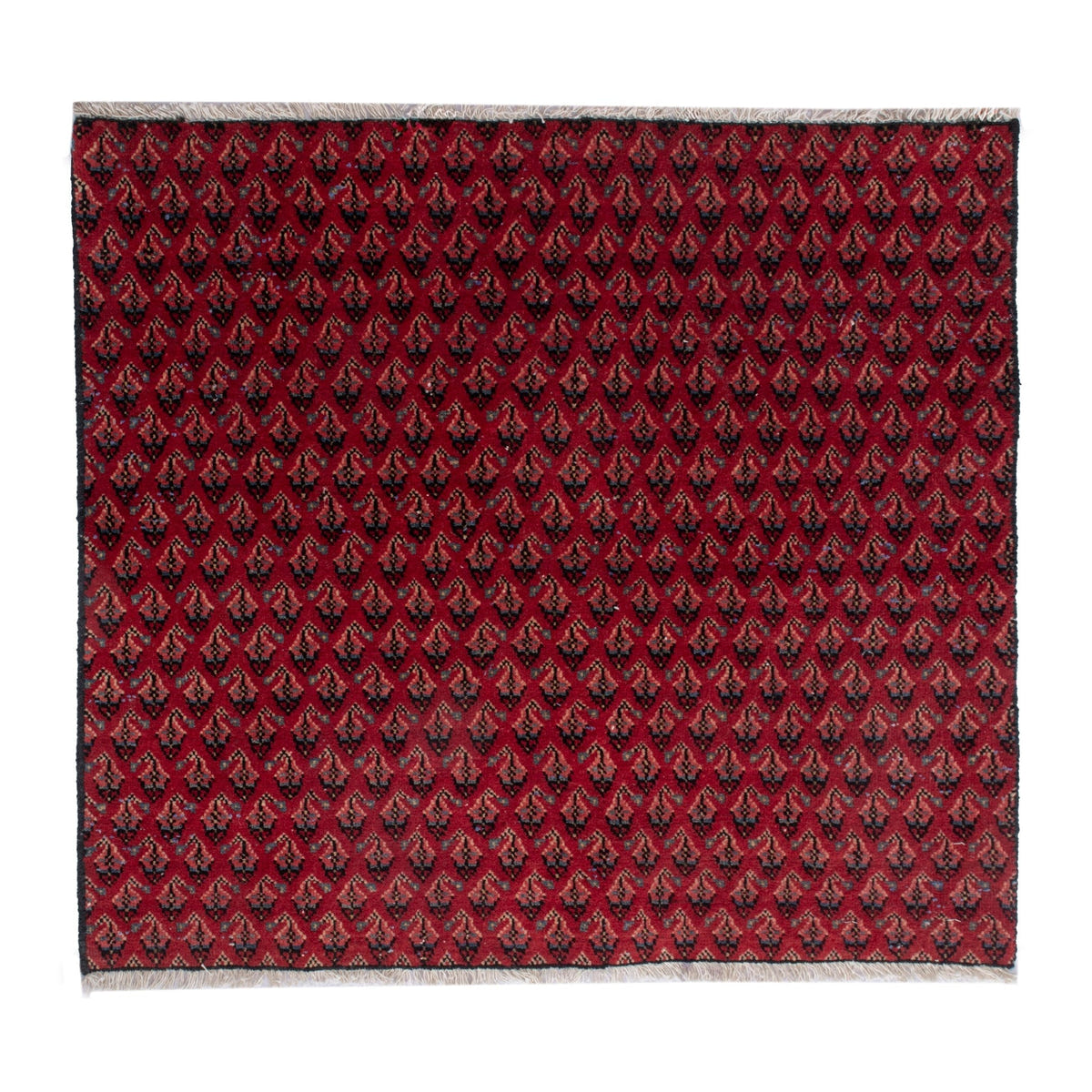 Persian Arak accent rug in burgundy and deep red, 2'7" x 2'4"