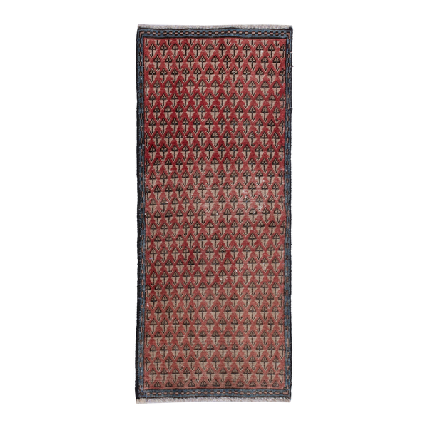 Persian Arak runner rug in rust and cream, 1'6" x 3'3"