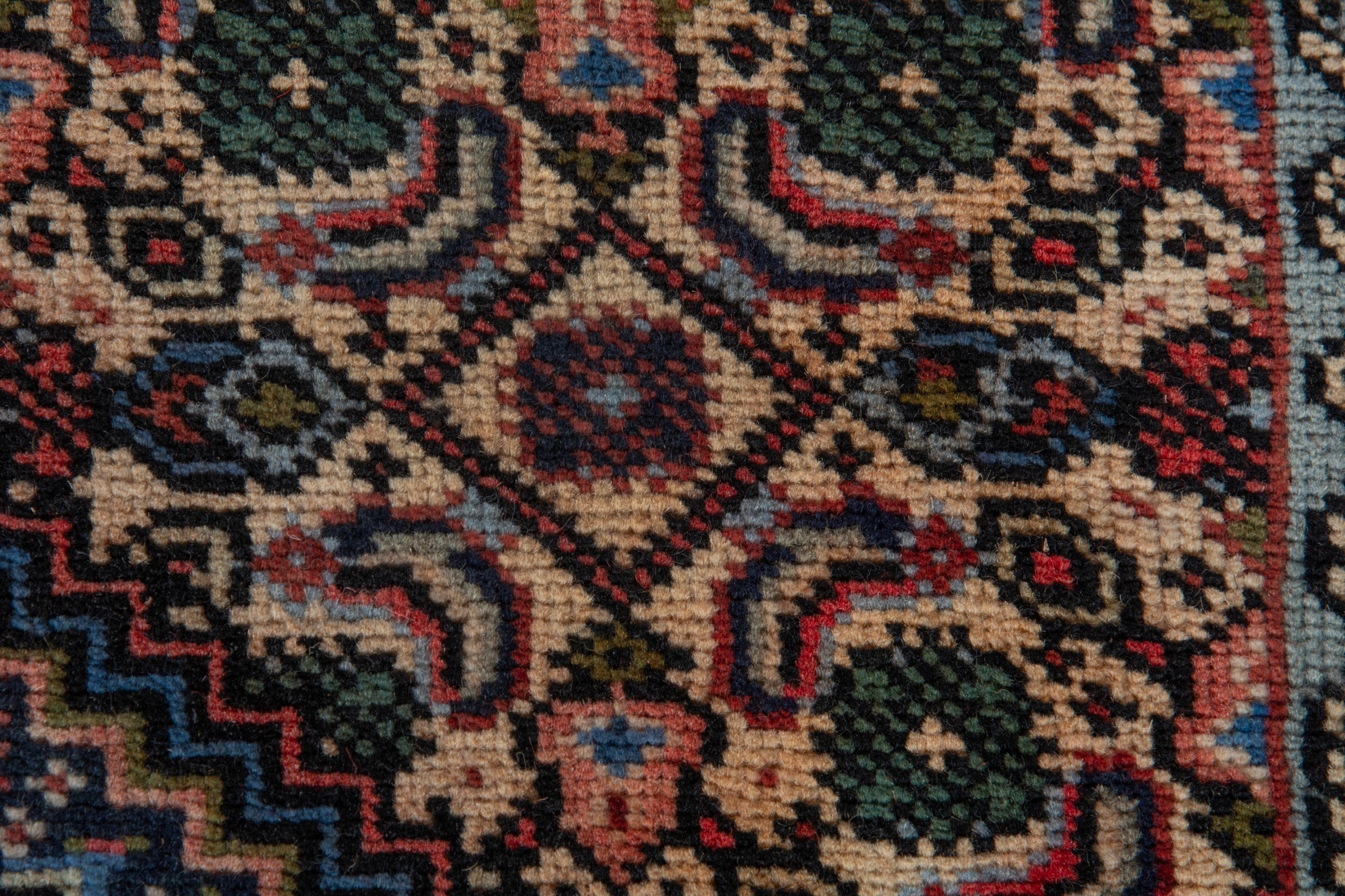 Persian Ardabil area rug in navy and burgundy, view 12 of 16
