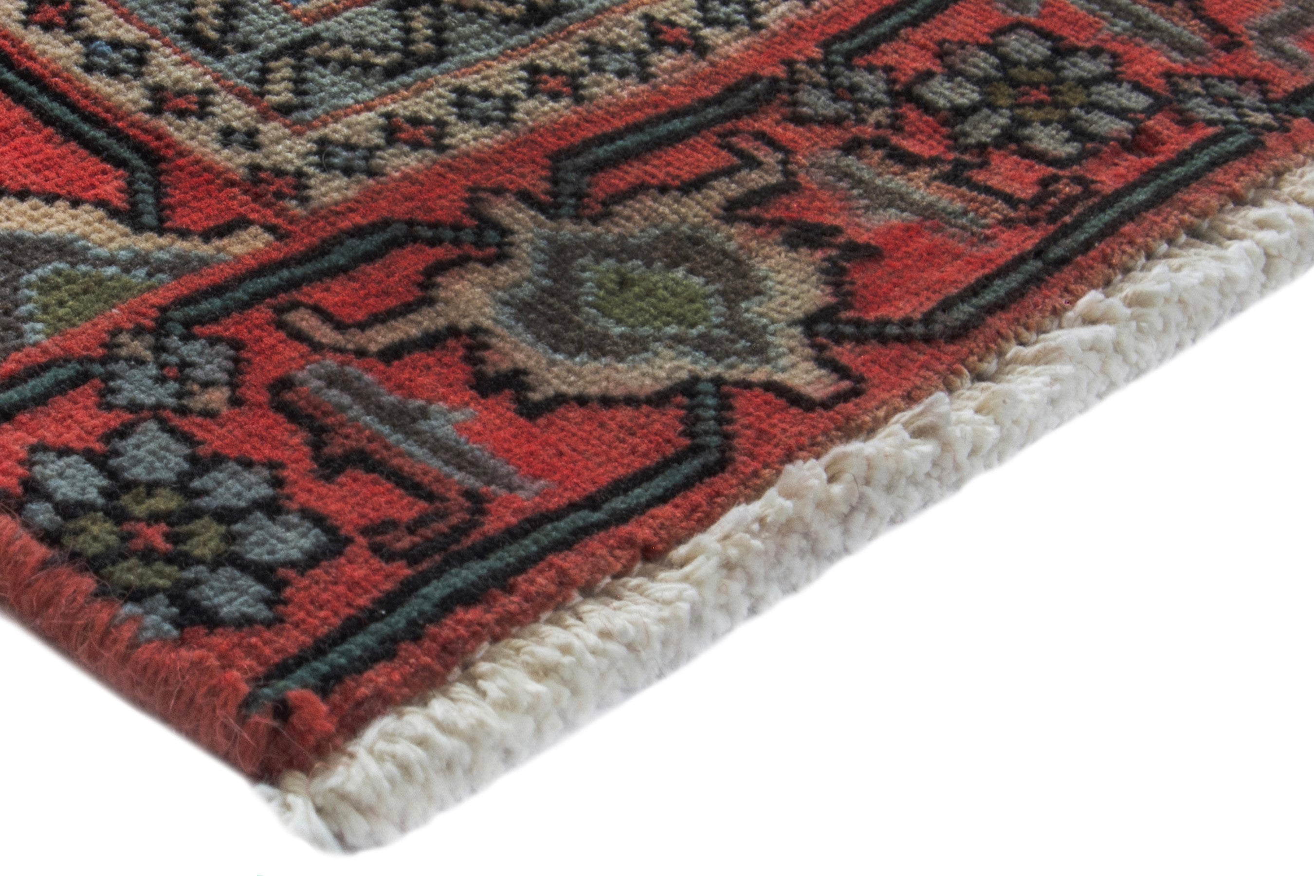 Persian Ardabil area rug in navy and burgundy, view 6 of 16