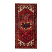 Persian Zanjan runner rug in deep red and burgundy, 3'1" x 6'7"