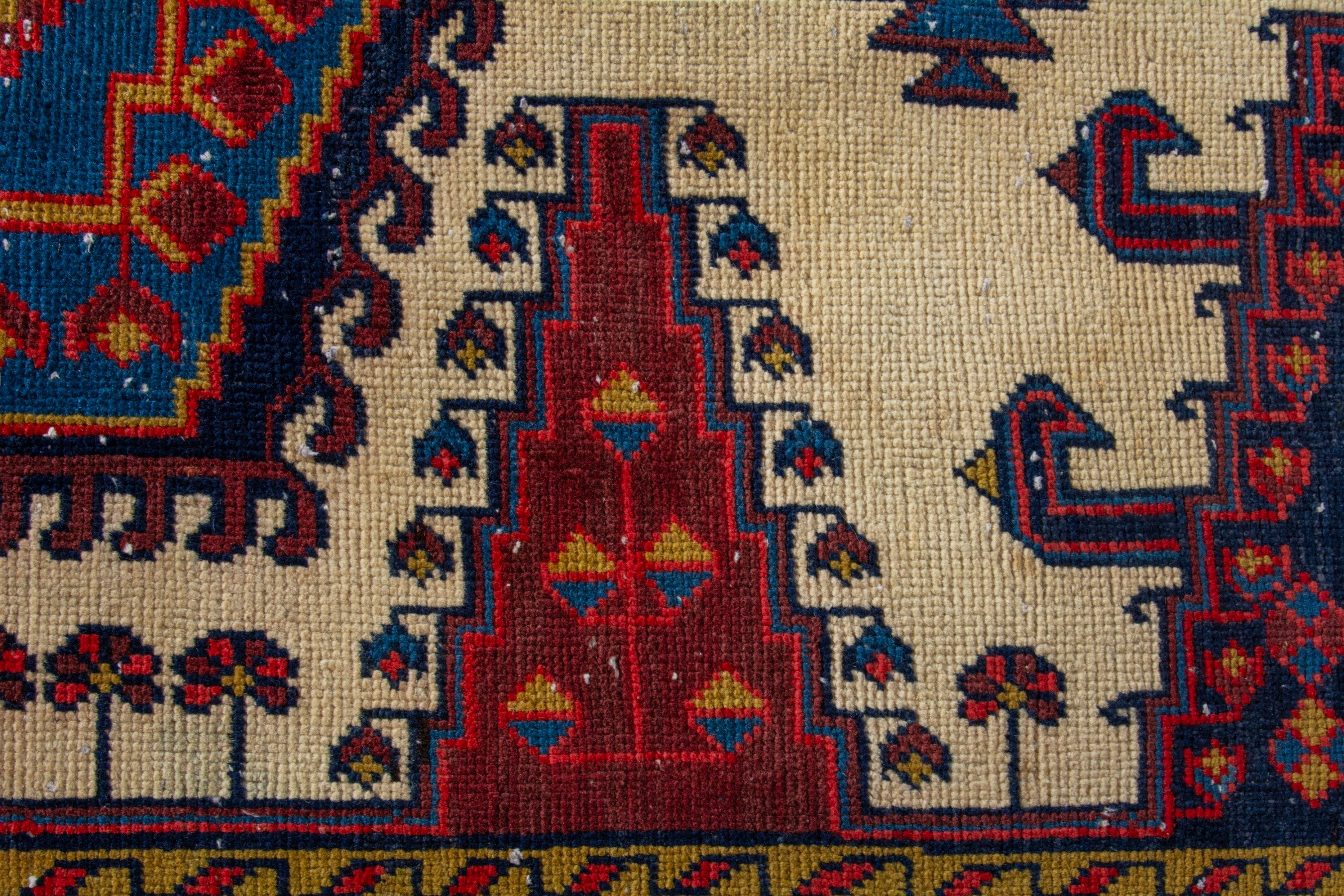 Persian Vist accent rug in cream and deep red, view 12 of 16