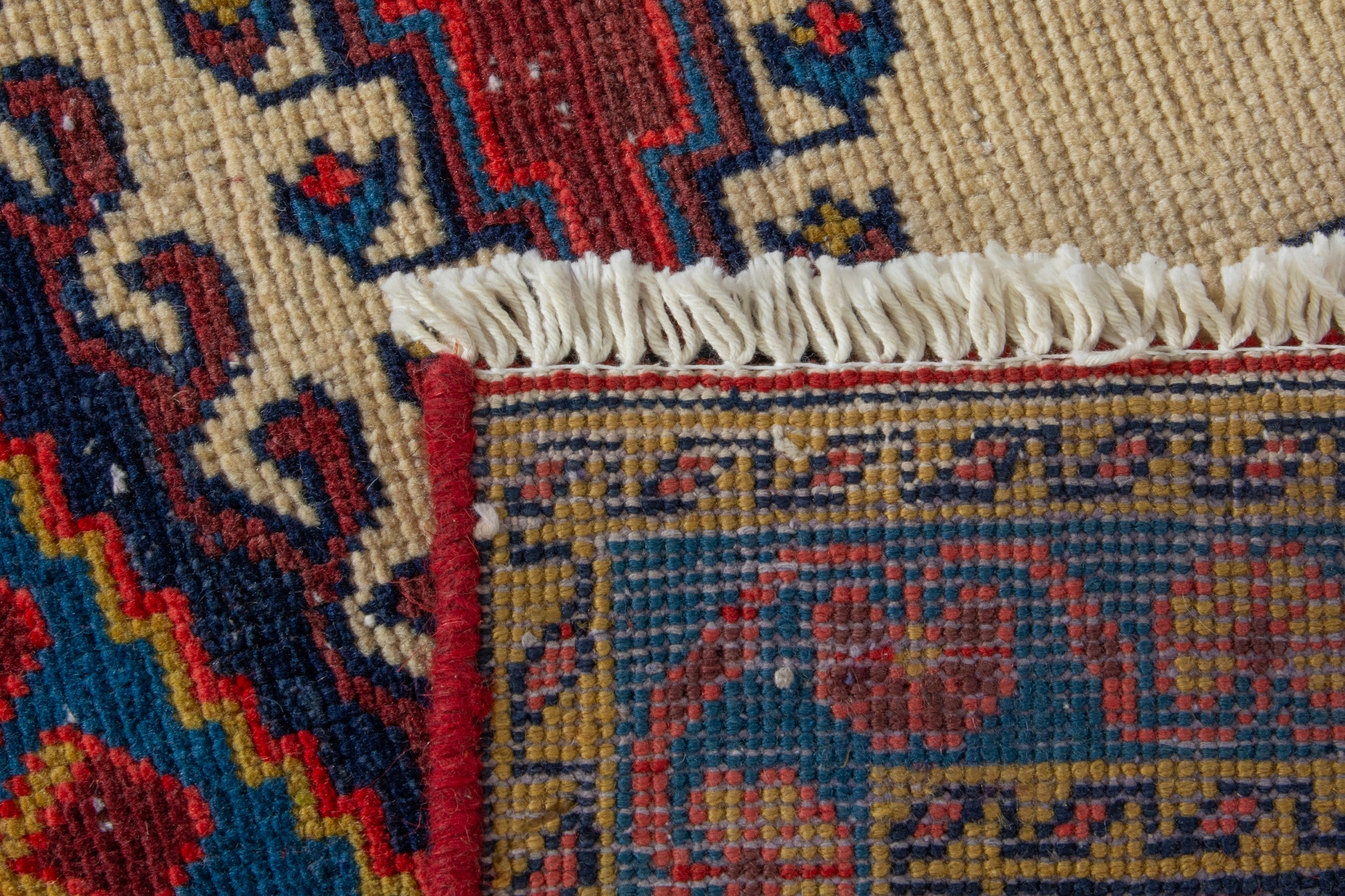 Persian Vist accent rug in cream and deep red, view 16 of 16
