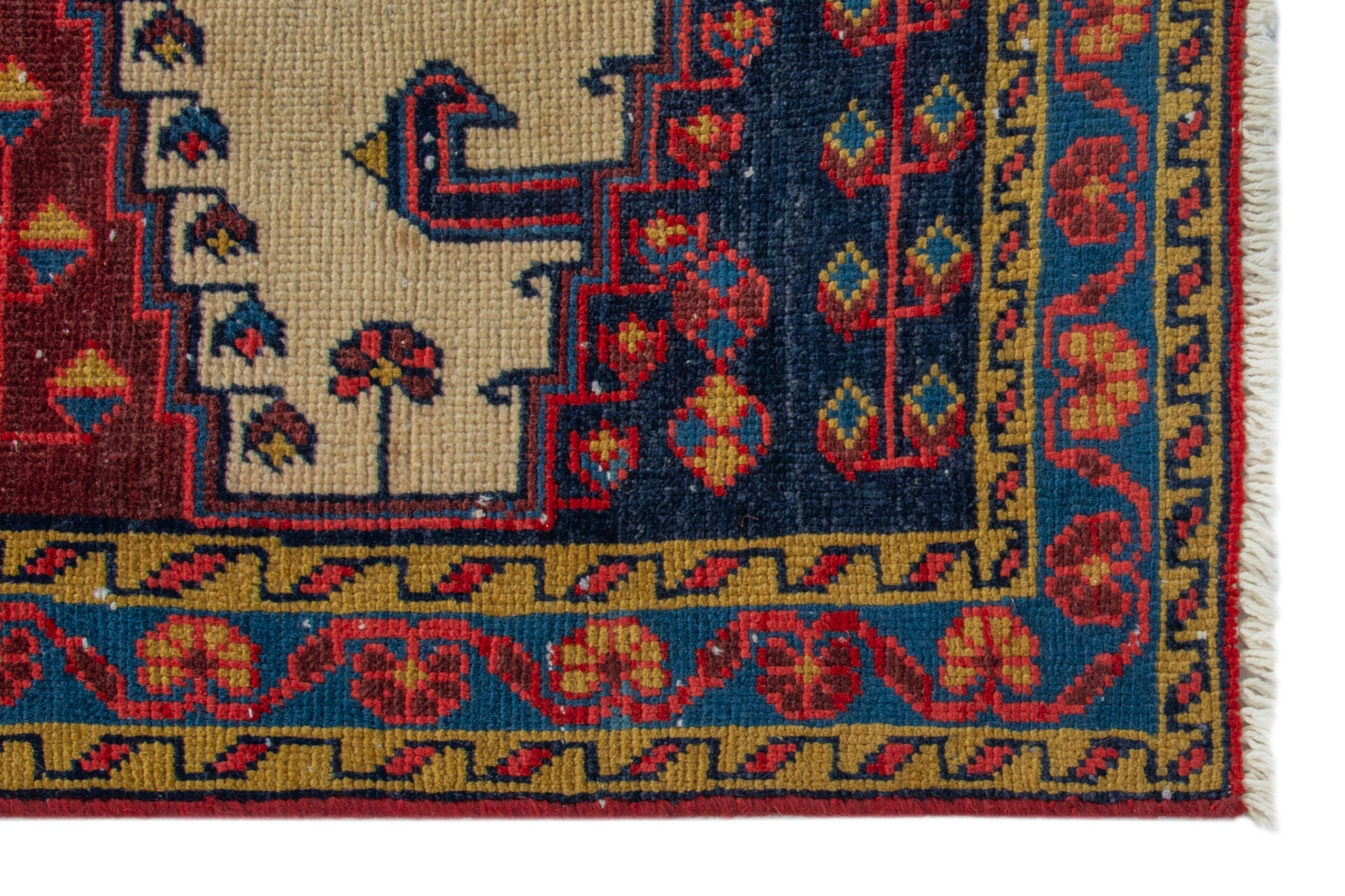 Persian Vist accent rug in cream and deep red, view 5 of 16