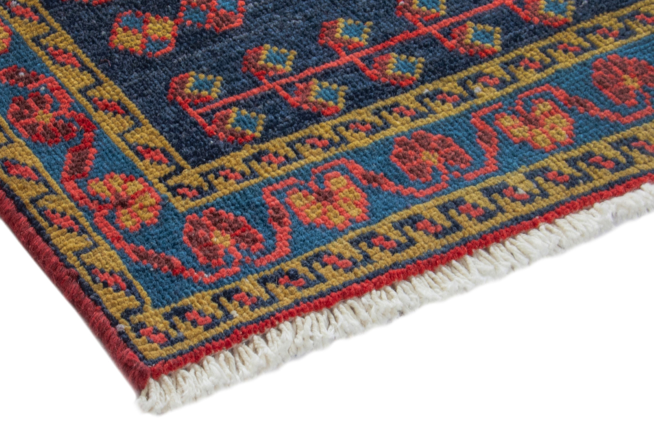 Persian Vist accent rug in cream and deep red, view 6 of 16