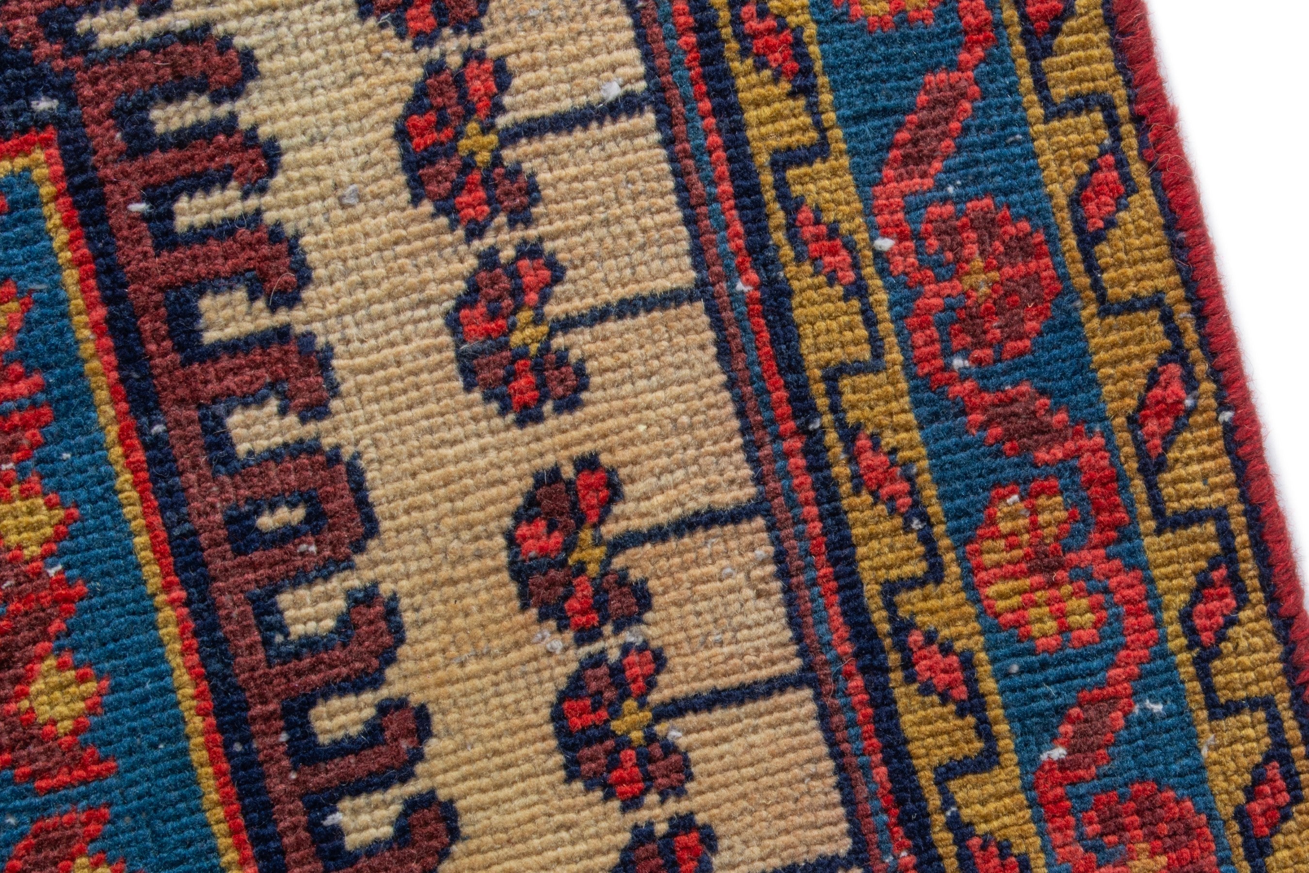 Persian Vist accent rug in cream and deep red, view 7 of 16